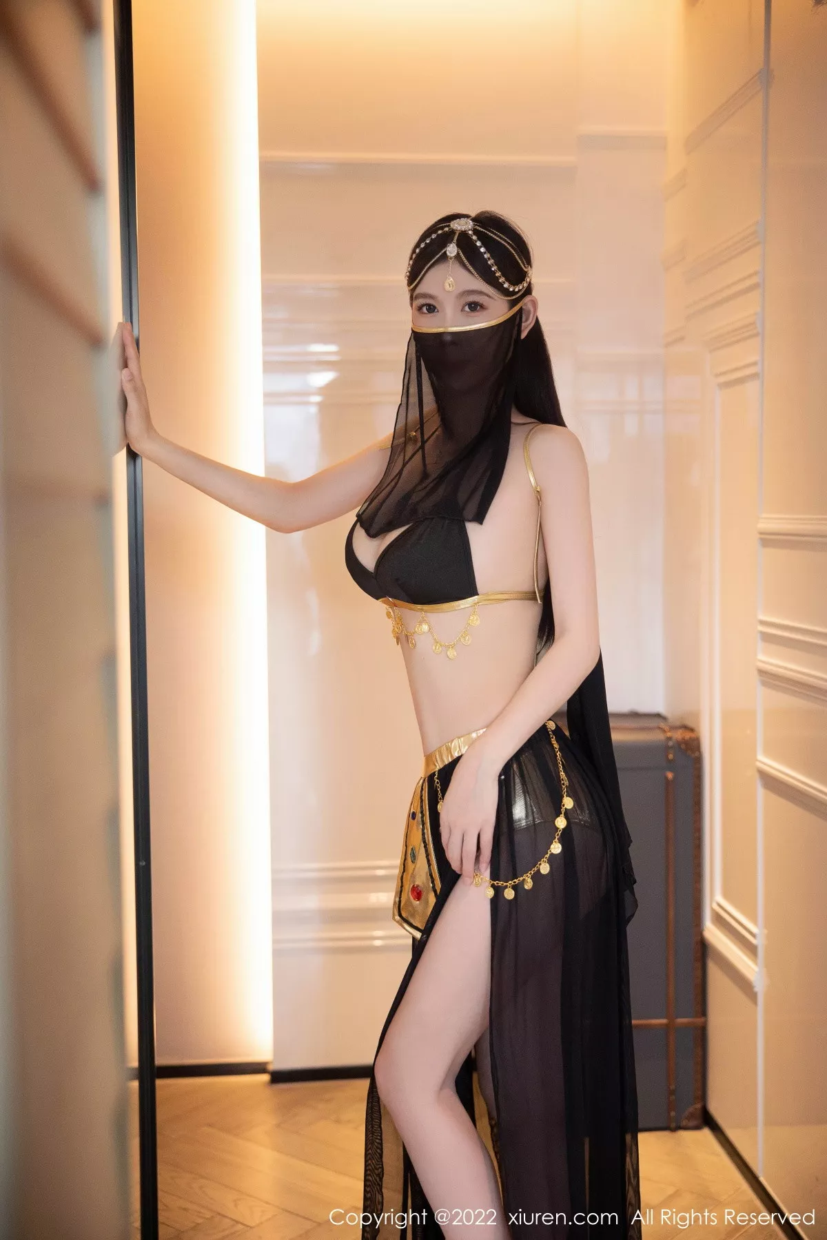 秀人集.com_[XiuRen秀人网]No.5849_模特李雅柔西域风情主题黑色薄纱遮面露性感内衣迷人诱惑写真65P