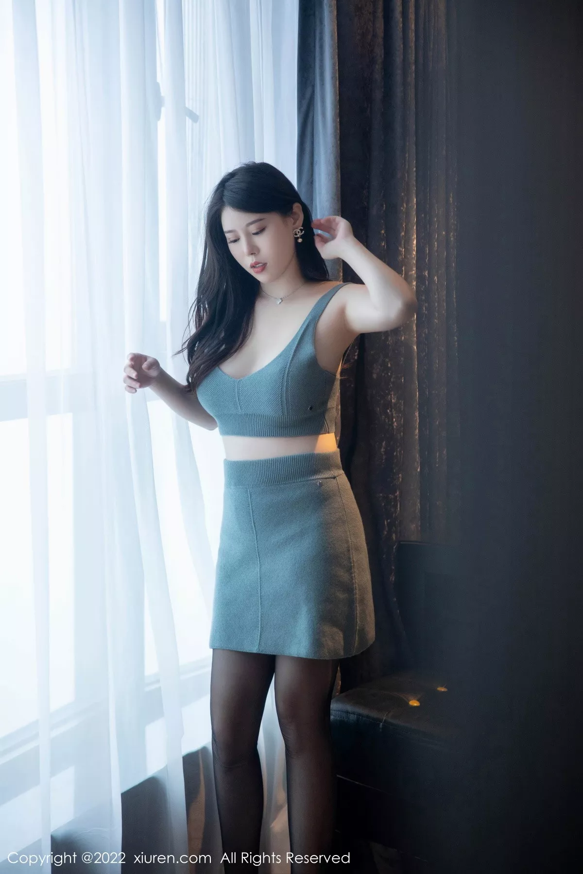 秀人集.com_[XiuRen秀人网]No.5892_模特白茹雪性感浅绿色针织套装配超薄黑丝秀丰腴身材诱惑写真81P