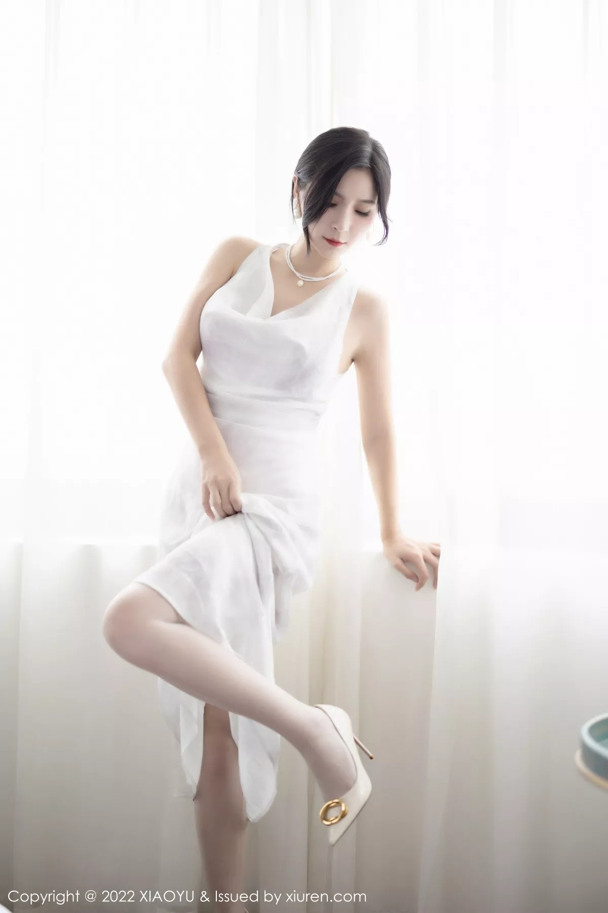 秀人集.com_[XiaoYu画语界]Vol.925_模特小蛮妖Yummy私房白色薄透裙露缕空蕾丝内衣撩人诱惑写真88P