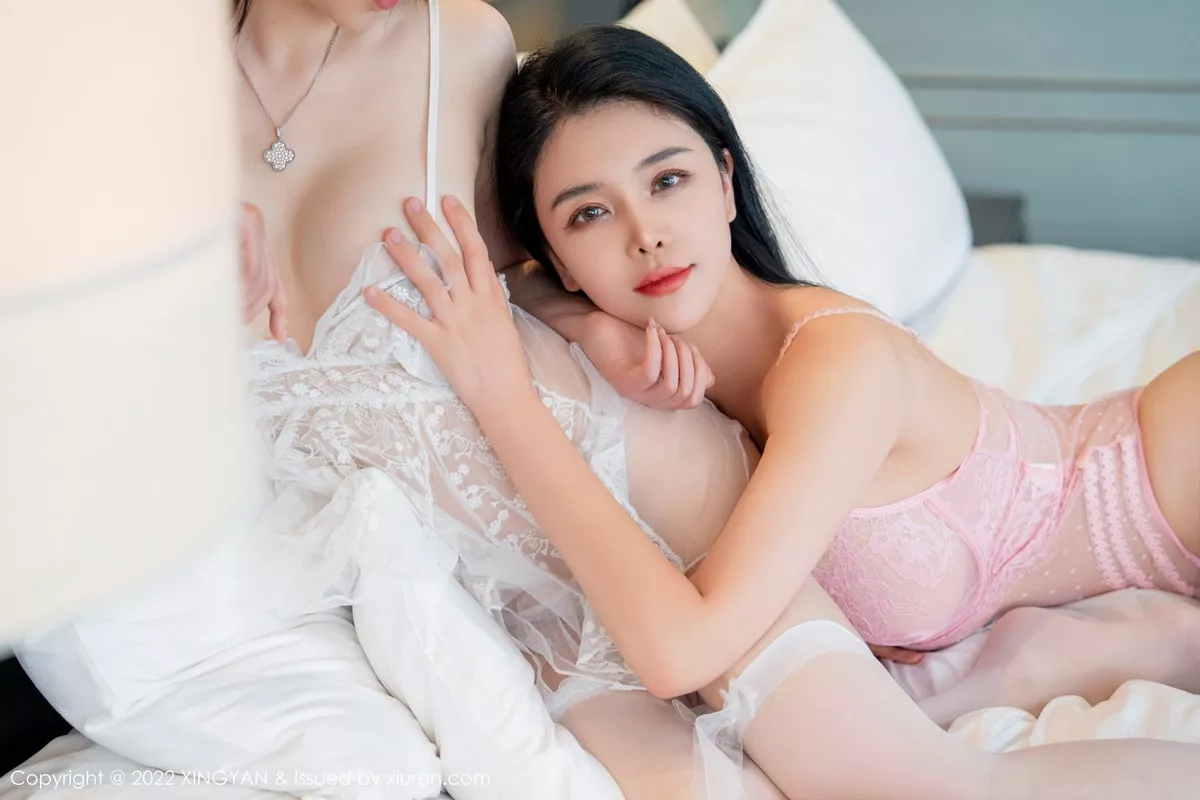 秀人集.com_[XINGYAN星颜社]VOL.160_模特刘钰儿＆李丽莎合辑性感白色+粉色薄透情趣服饰诱惑写真66P
