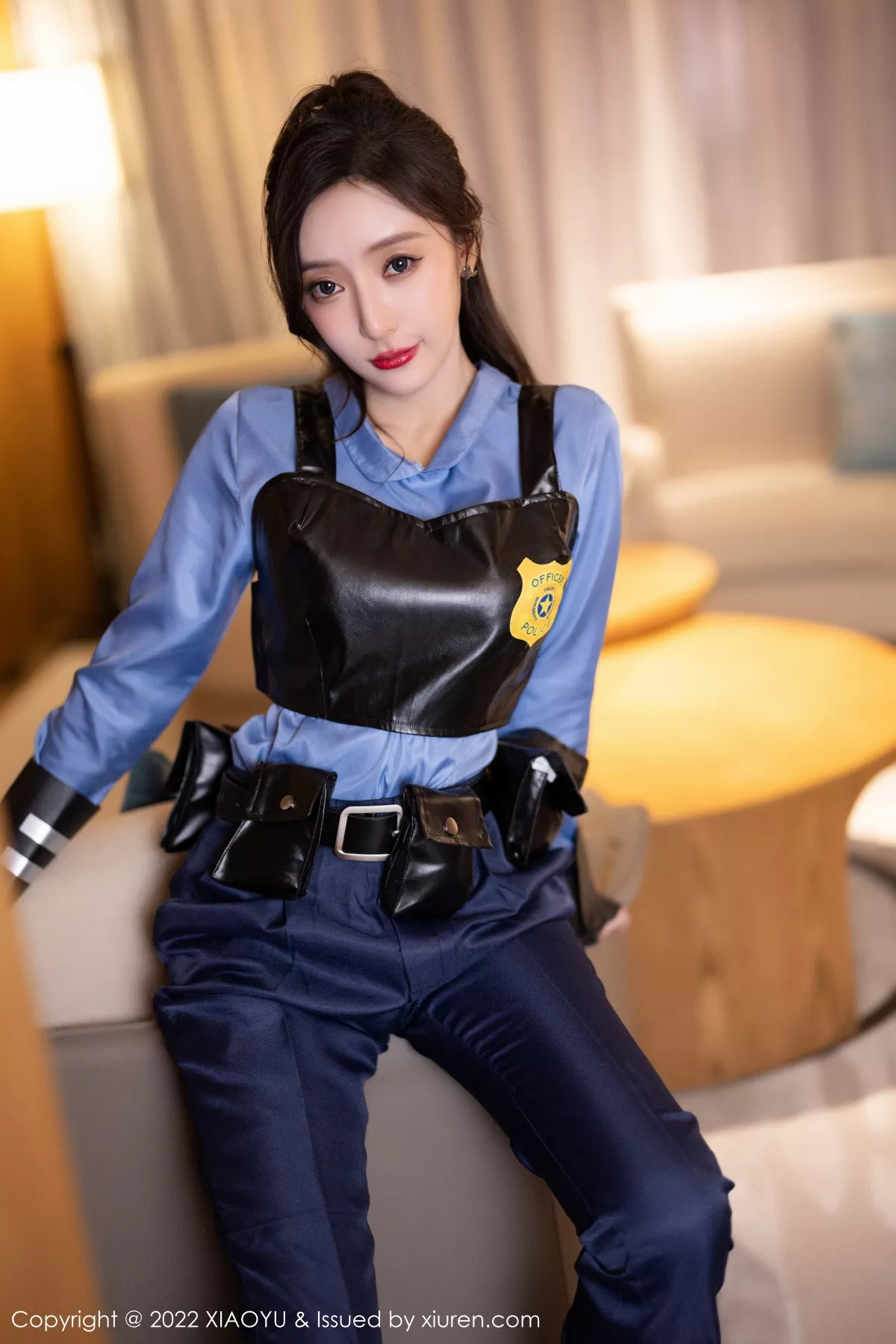 秀人集.com_[XiaoYu画语界]Vol.929_女神王馨瑶yanni脱蓝色女警官制服露黑色蕾丝内衣完美诱惑写真80P