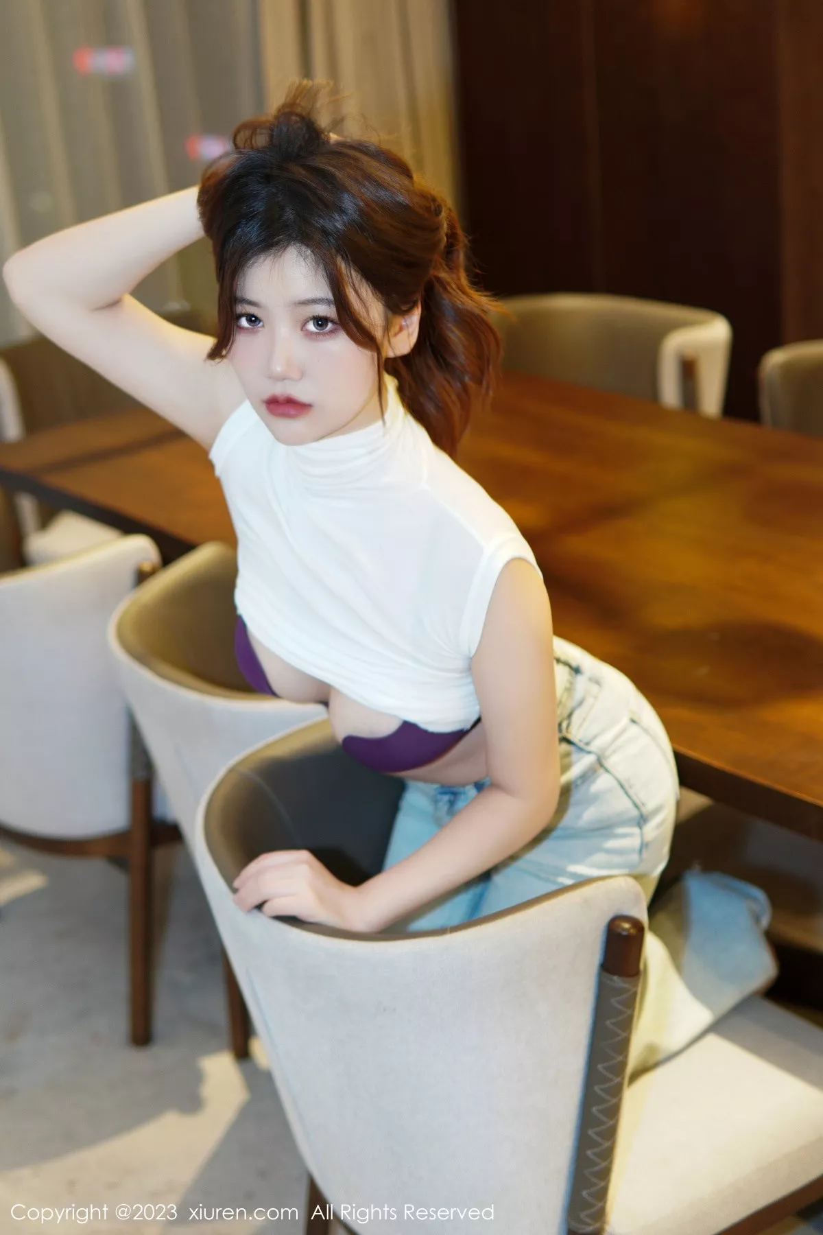 秀人集.com_[XiuRen秀人网]No.6102_模特奈奈子健身房剧情性感半透上衣配超薄无内肉丝惹火诱惑写真80P