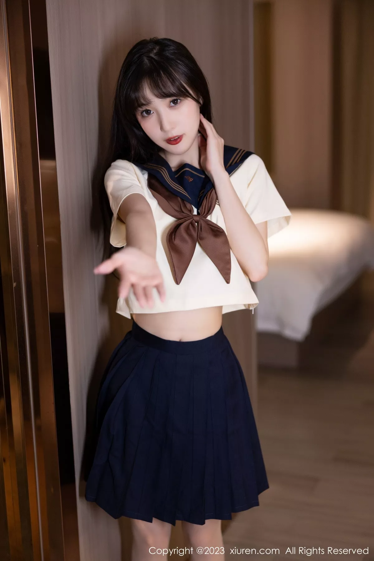 秀人集.com_[XiuRen秀人网]No.6126_模特林星阑海南岛旅拍脱学妹制服露白色内衣原色丝袜诱惑写真81P