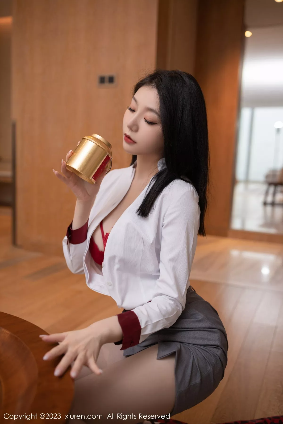 秀人集.com_[XiuRen秀人网]No.6148_模特安然anran空姐角色扮演脱制服露红色蕾丝内衣惹火诱惑写真82P