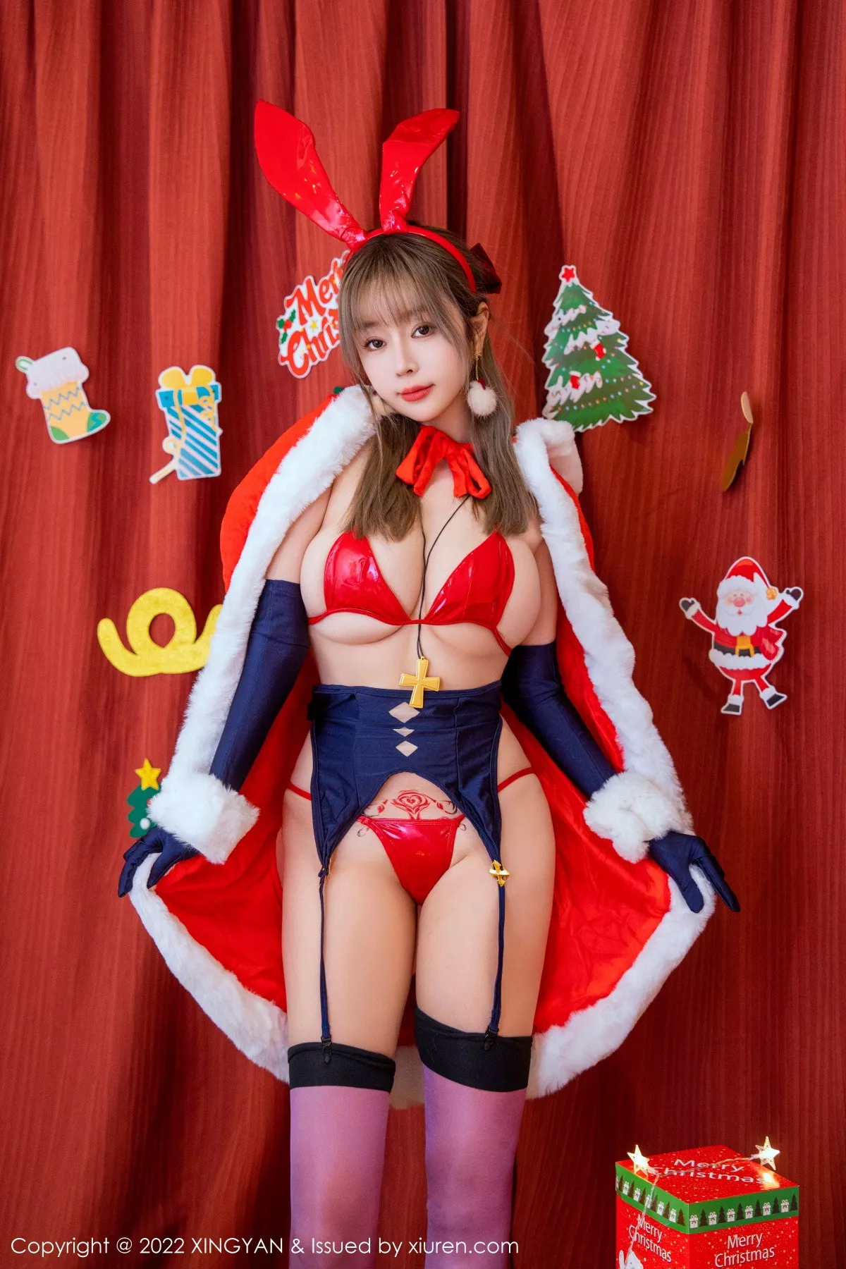 秀人集.com_[XINGYAN星颜社]VOL.161_女神王雨纯圣诞主题性感圣诞服饰露红色皮质内衣完美诱惑写真75P