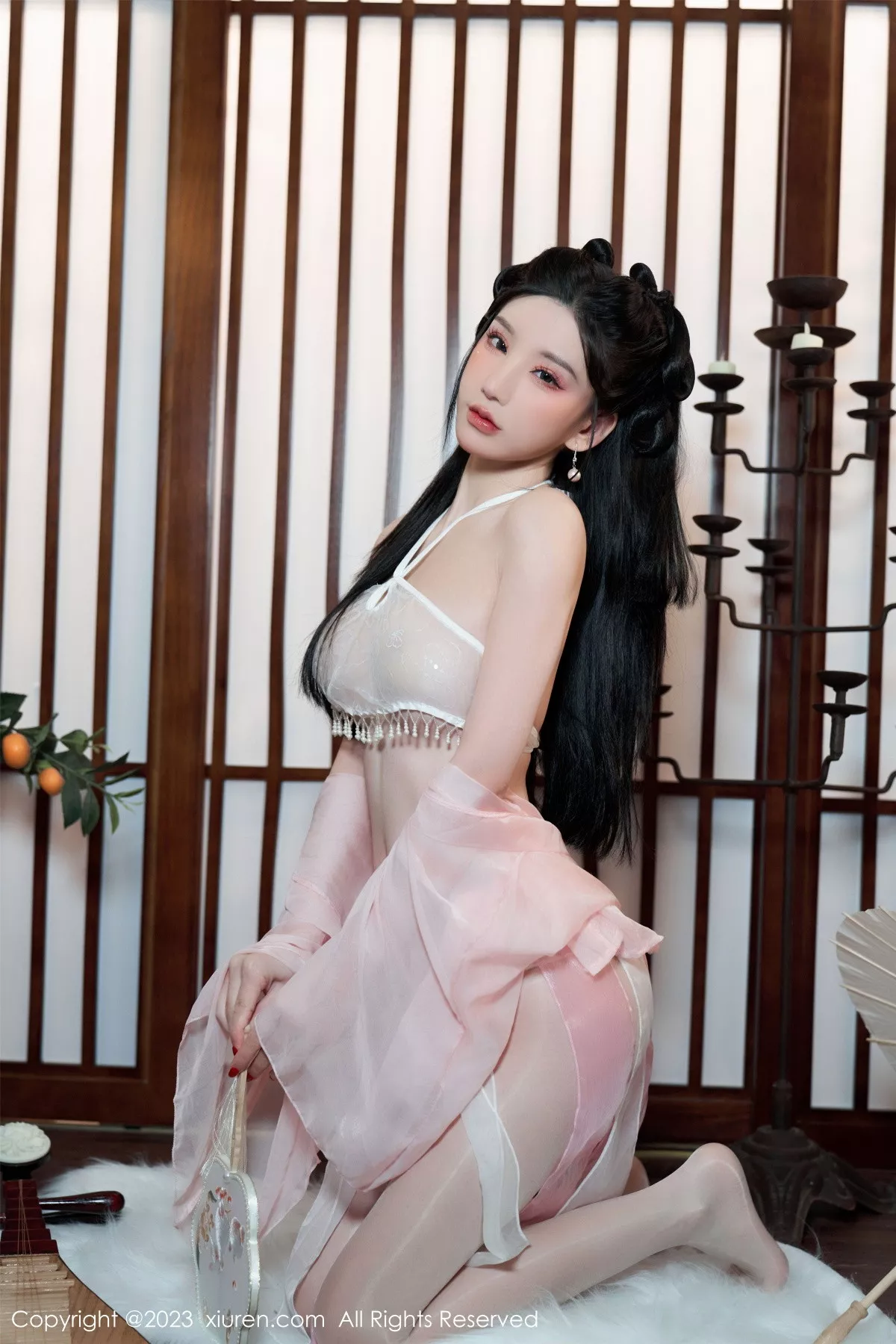 秀人集.com_[XiuRen秀人网]No.6217_女神周于希Sally性感粉色古装服饰配超薄无内肉丝惹火诱惑写真85P