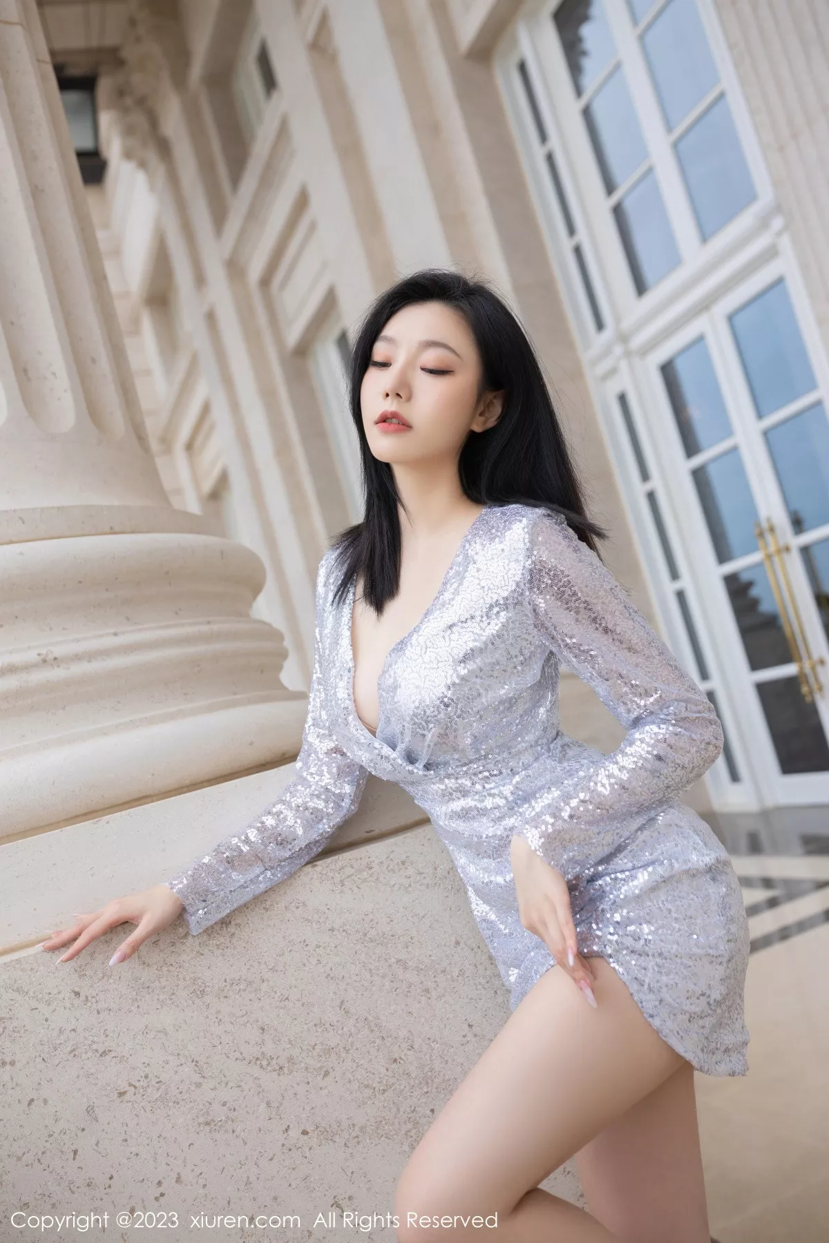 秀人集.com_[XiuRen秀人网]No.6264_模特安然anran脱银灰色连衣短裙露性感内衣秀完美身材诱惑写真80P