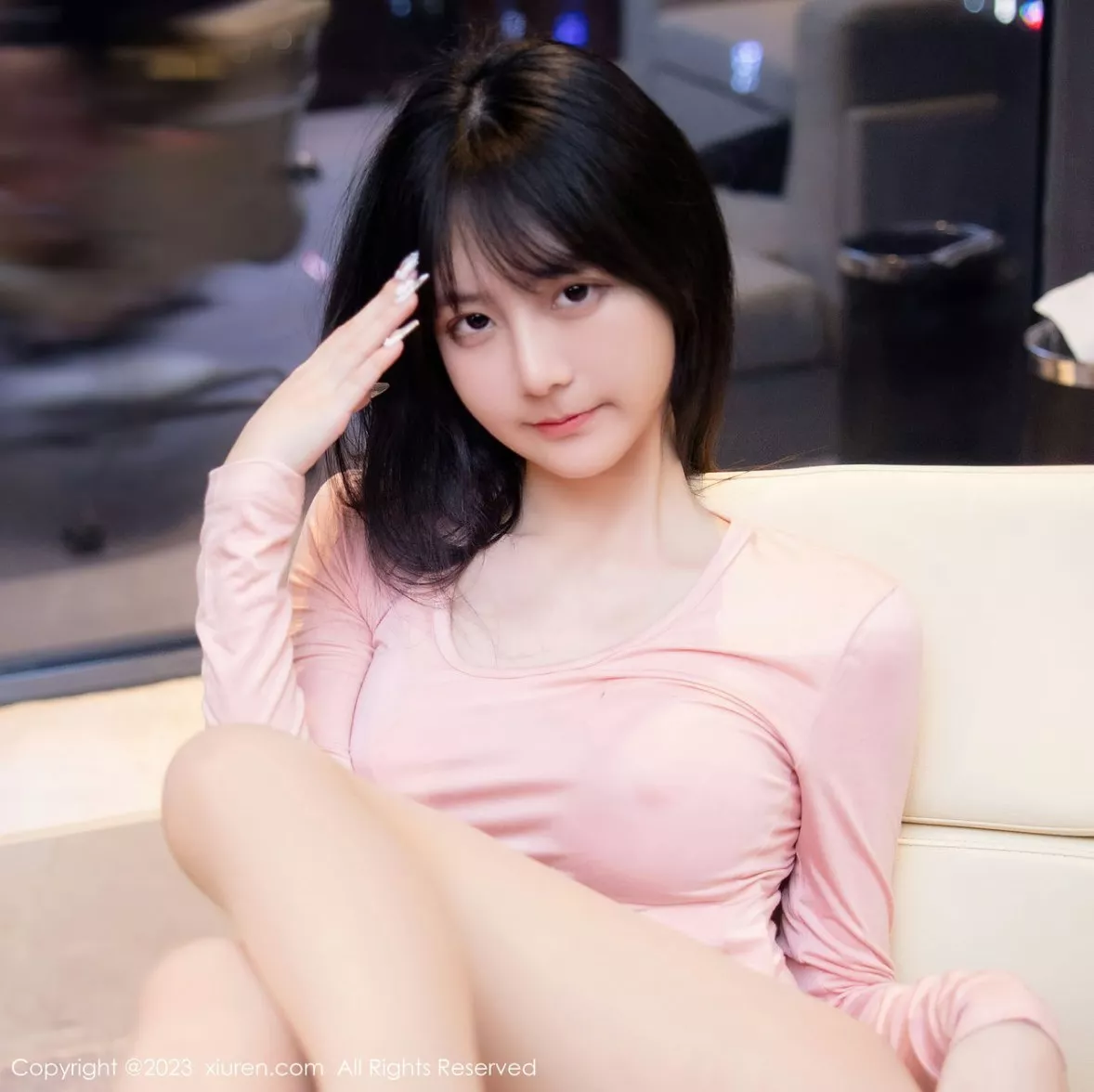 秀人集.com_[XiuRen秀人网]No.6367_模特谢小蒽性感粉色上衣配白短裙露超薄无内肉丝撩人诱惑写真91P