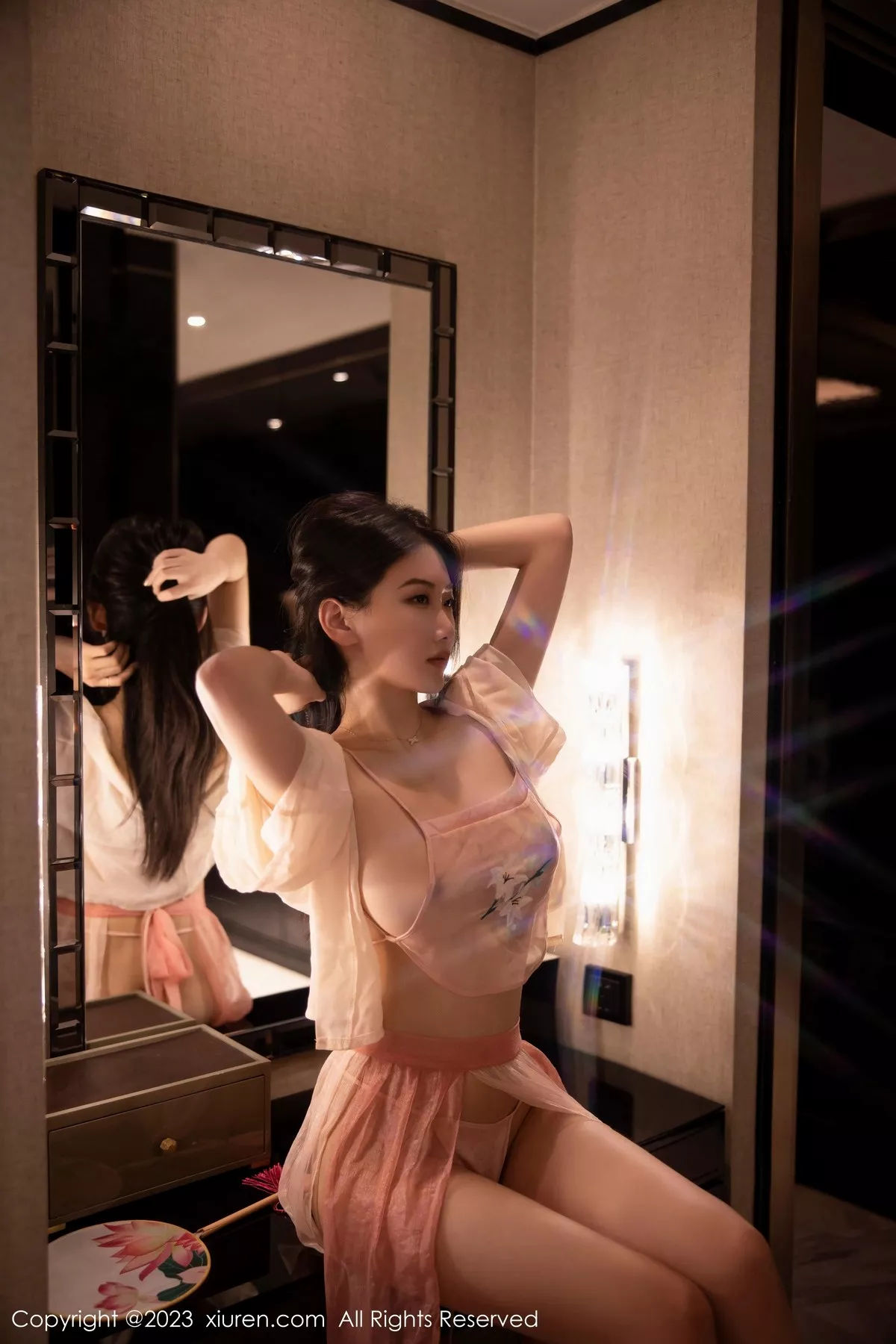 秀人集.com_[XiuRen秀人网]No.6369_新人模特李佳芮cherie性感粉色薄透古装服饰秀惹火身材诱惑写真91P