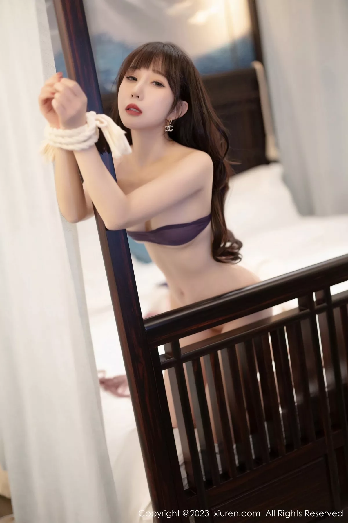 秀人集.com_[XiuRen秀人网]No.6419_模特波巧酱脱紫色连衣长裙露淡红轻透内衣秀曼妙身姿诱惑写真81P