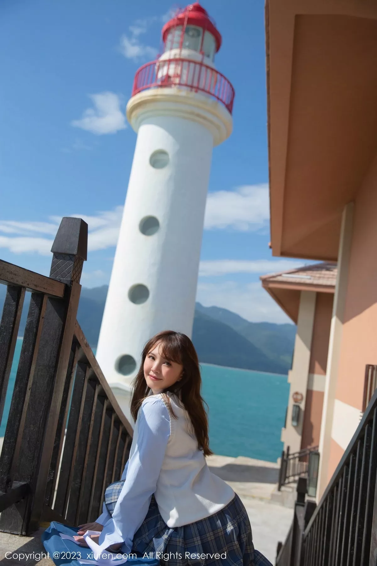 秀人集.com_[XiuRen秀人网]No.6423_模特张思允Nice海边场景淡蓝色上衣配格子裙露浅色内衣诱惑写真81P