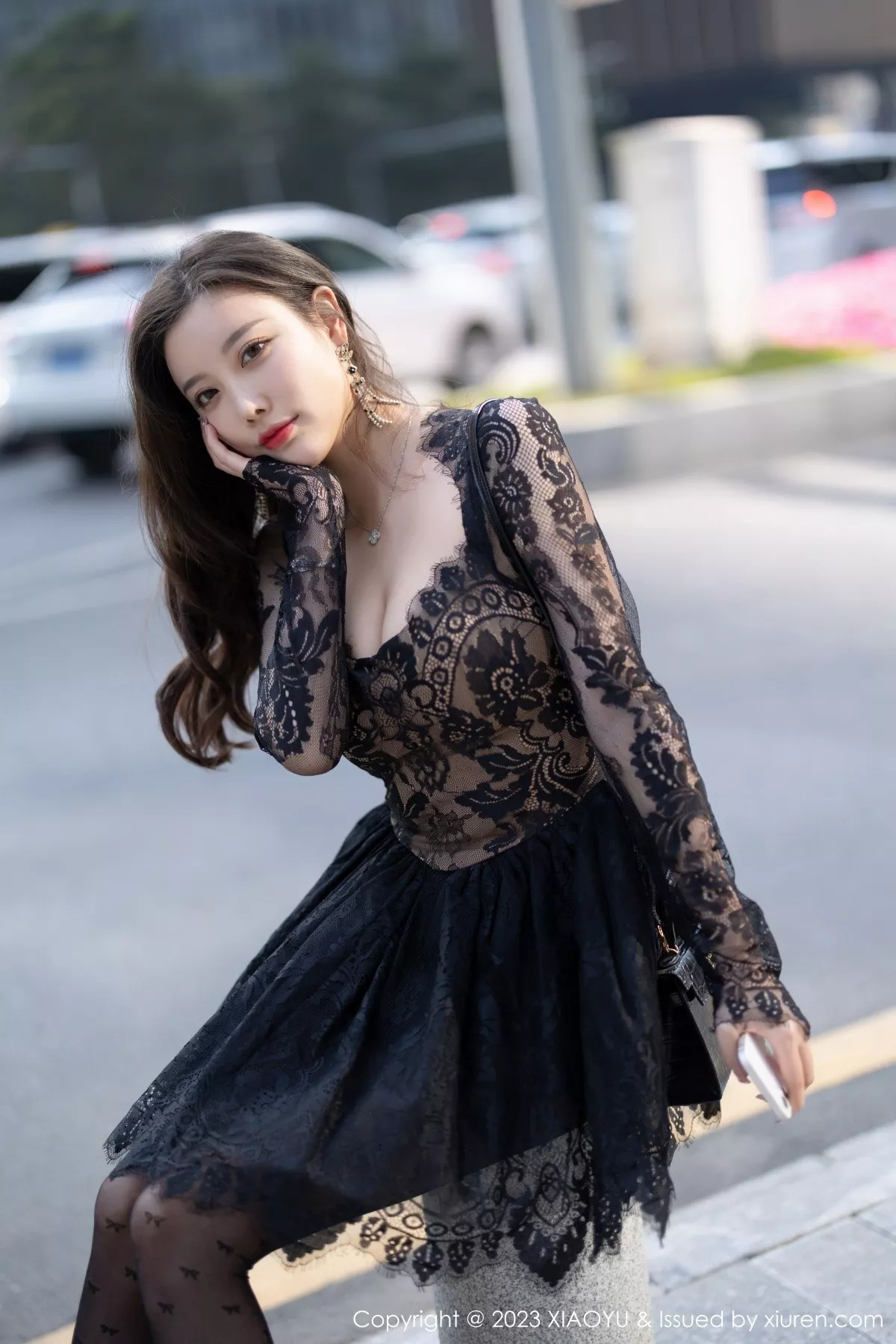秀人集.com_[XiaoYu画语界]Vol.988_女神杨晨晨Yome性感黑色蕾丝连衣短裙露黑色内衣完美诱惑写真92P