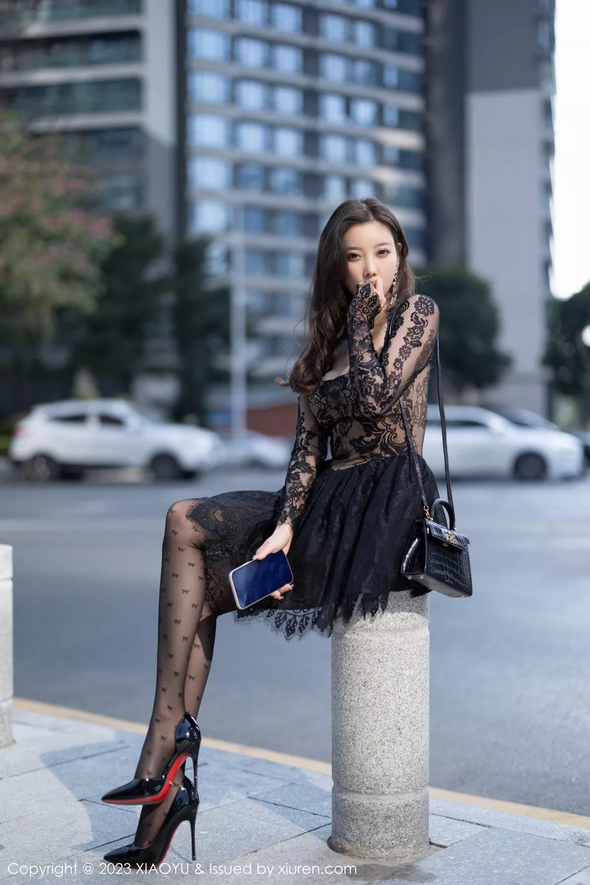 秀人集.com_[XiaoYu画语界]Vol.988_女神杨晨晨Yome性感黑色蕾丝连衣短裙露黑色内衣完美诱惑写真92P