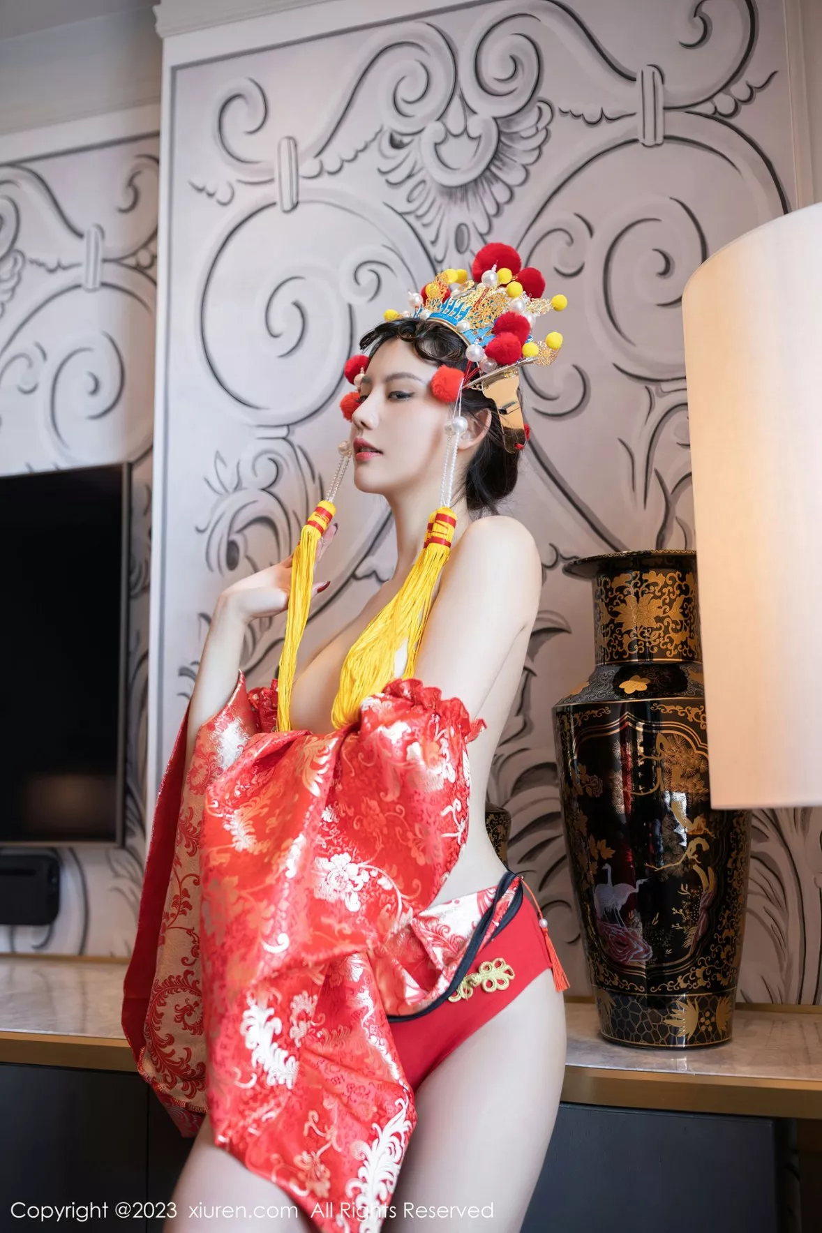 秀人集.com_[XiuRen秀人网]No.6308_模特就是阿朱啊喜庆花嫁主题私房半脱露曼妙绝美身姿诱惑写真81P