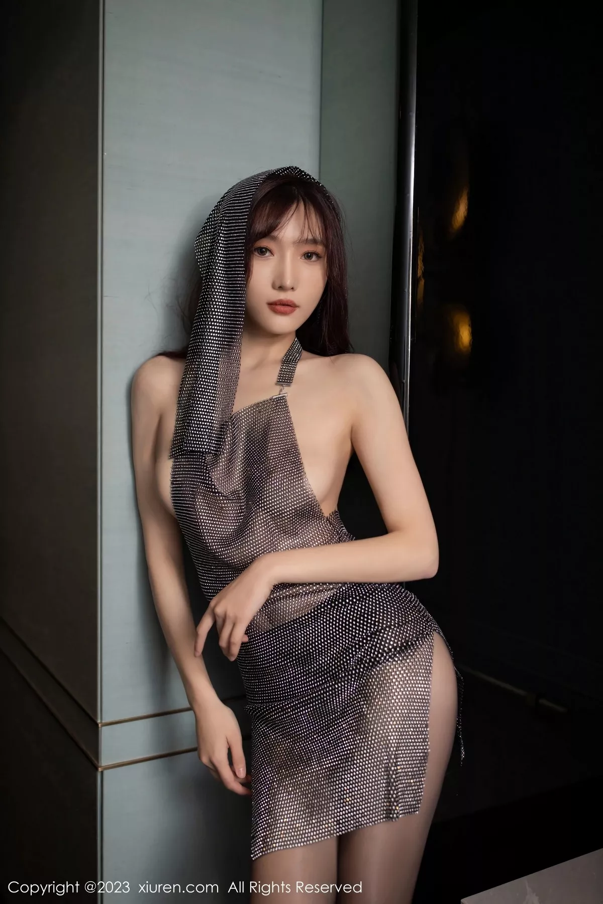 秀人集.com_[XiuRen秀人网]No.6501_模特陆萱萱女王角色扮演灰色时尚缕空服饰配超薄黑丝魅惑写真80P