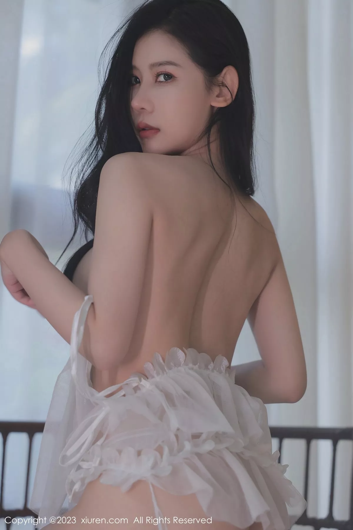 秀人集.com_[XiuRen秀人网]No.6521_模特尹甜甜性感白色网纱情趣服饰配白丝袜秀完美身材诱惑写真63P