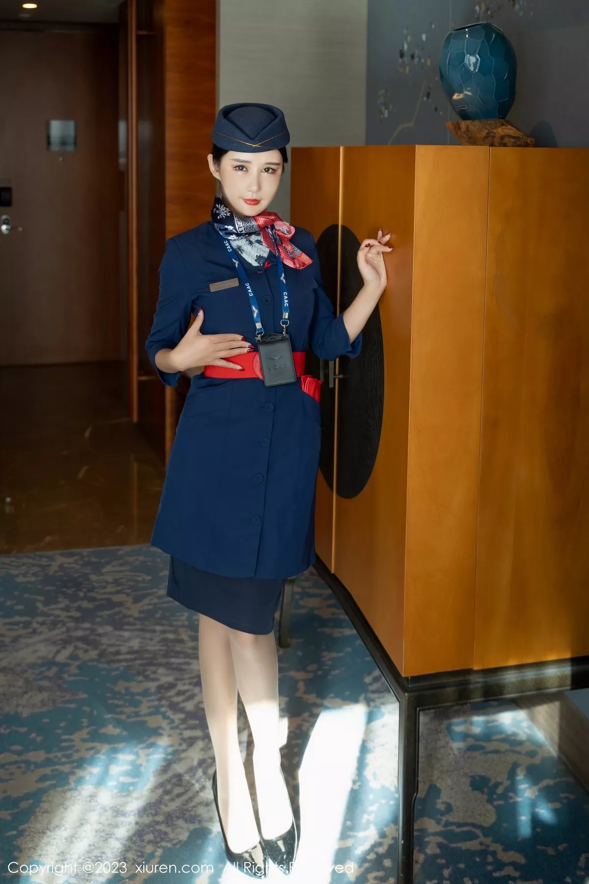 秀人集.com_[XiuRen秀人网]No.6445_模特夏沫沫tifa性感空间制服露黑色内衣配超薄肉丝迷人诱惑写真70P