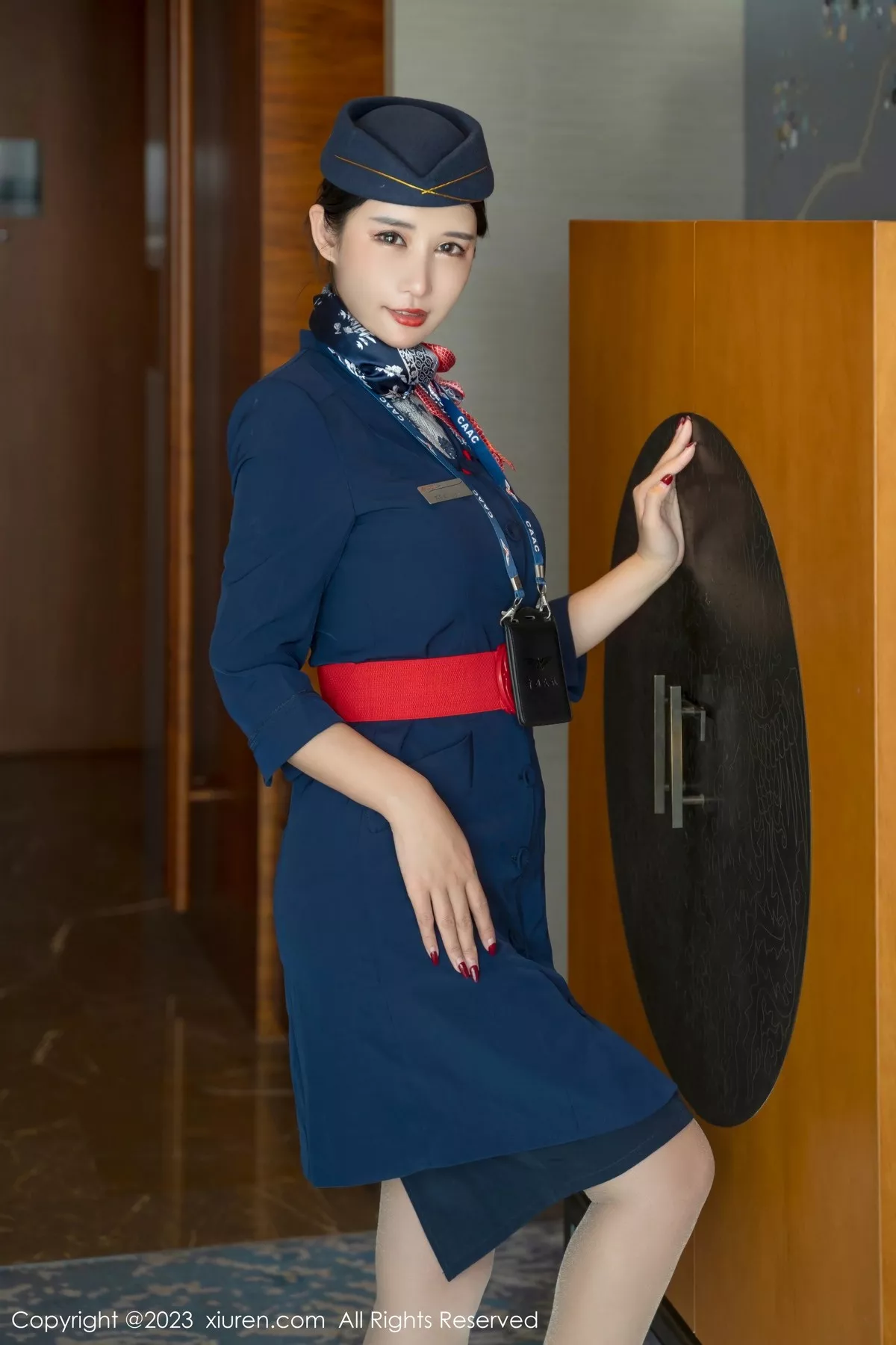 秀人集.com_[XiuRen秀人网]No.6445_模特夏沫沫tifa性感空间制服露黑色内衣配超薄肉丝迷人诱惑写真70P