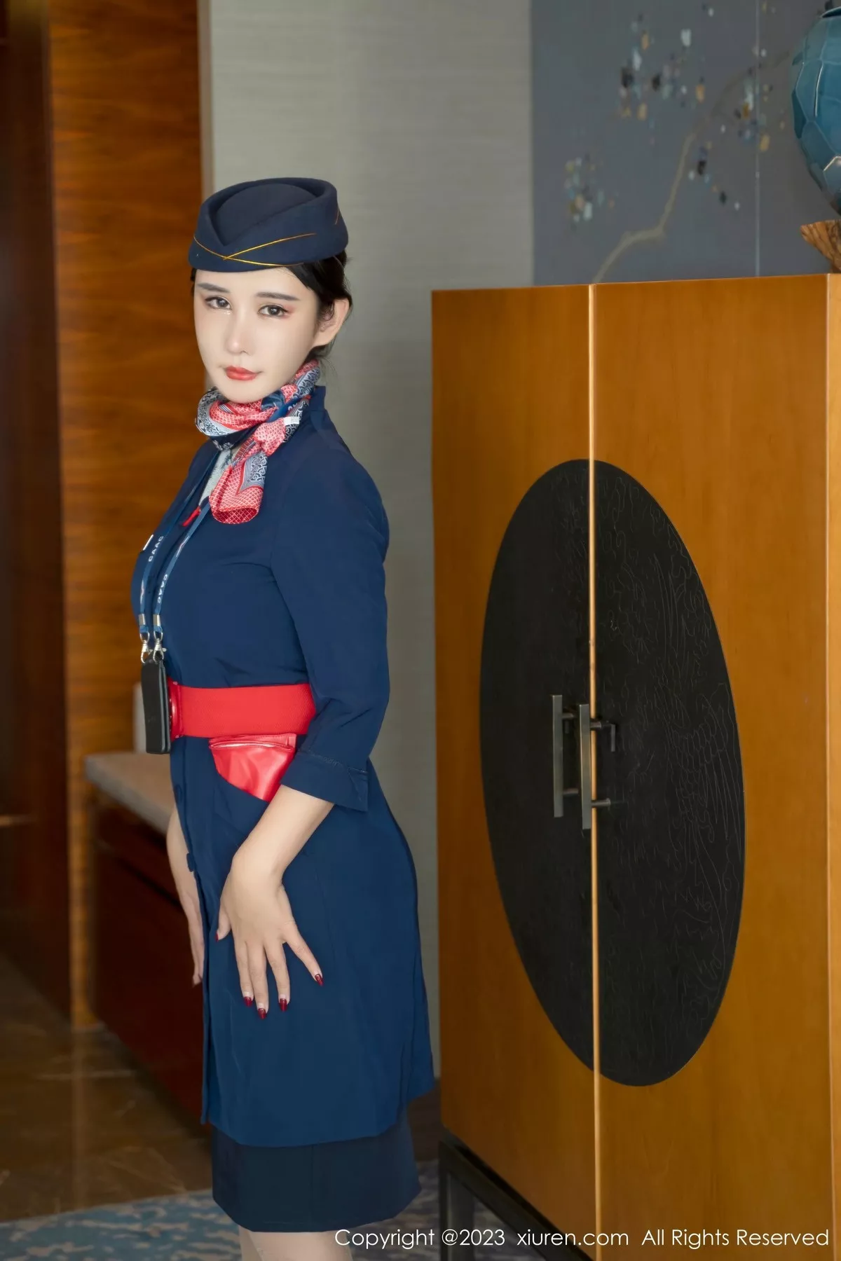 秀人集.com_[XiuRen秀人网]No.6445_模特夏沫沫tifa性感空间制服露黑色内衣配超薄肉丝迷人诱惑写真70P