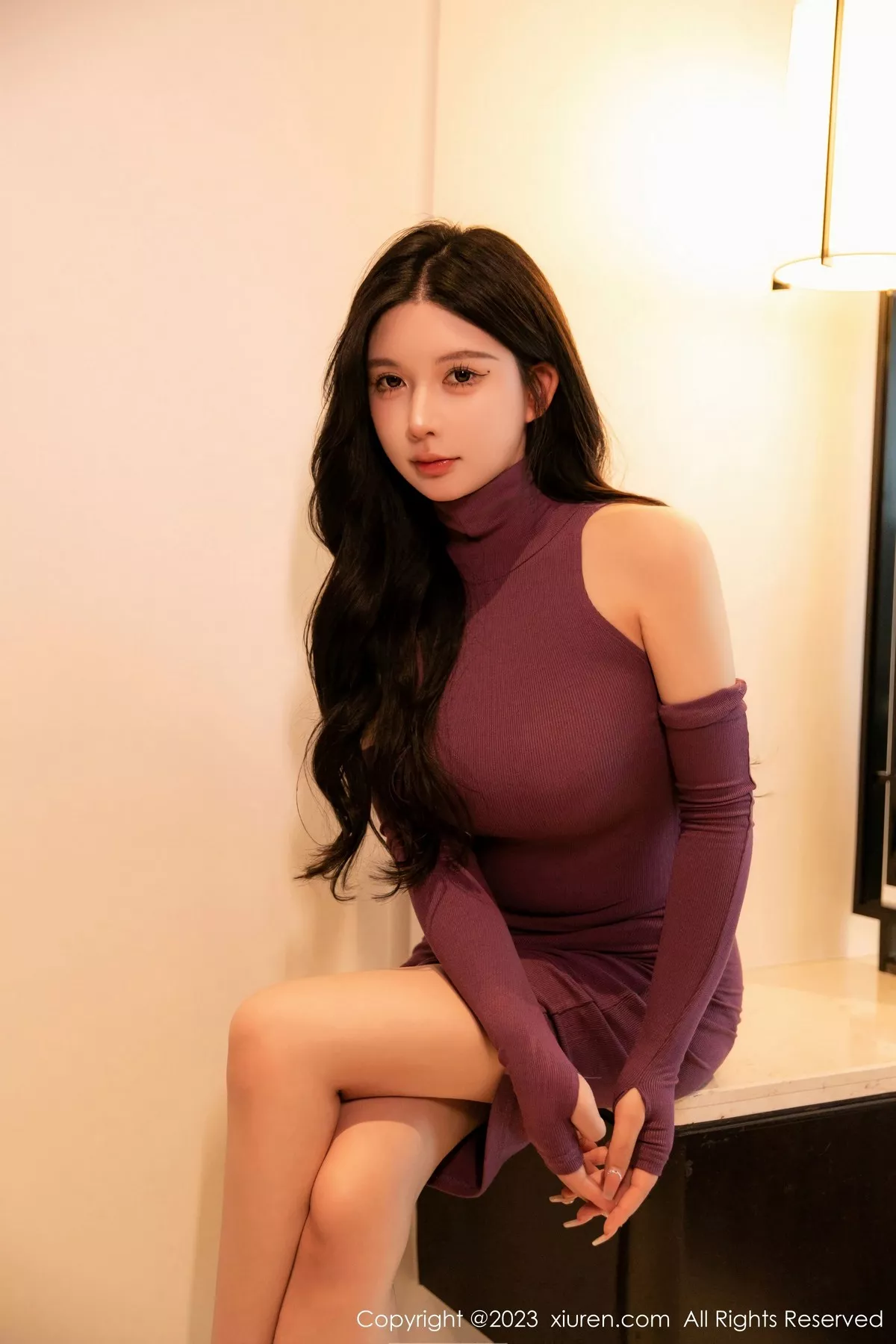 秀人集.com_[XiuRen秀人网]No.6469_模特林珊珊性感暗红色收身连衣裙露红色轻透内衣完美诱惑写真100P