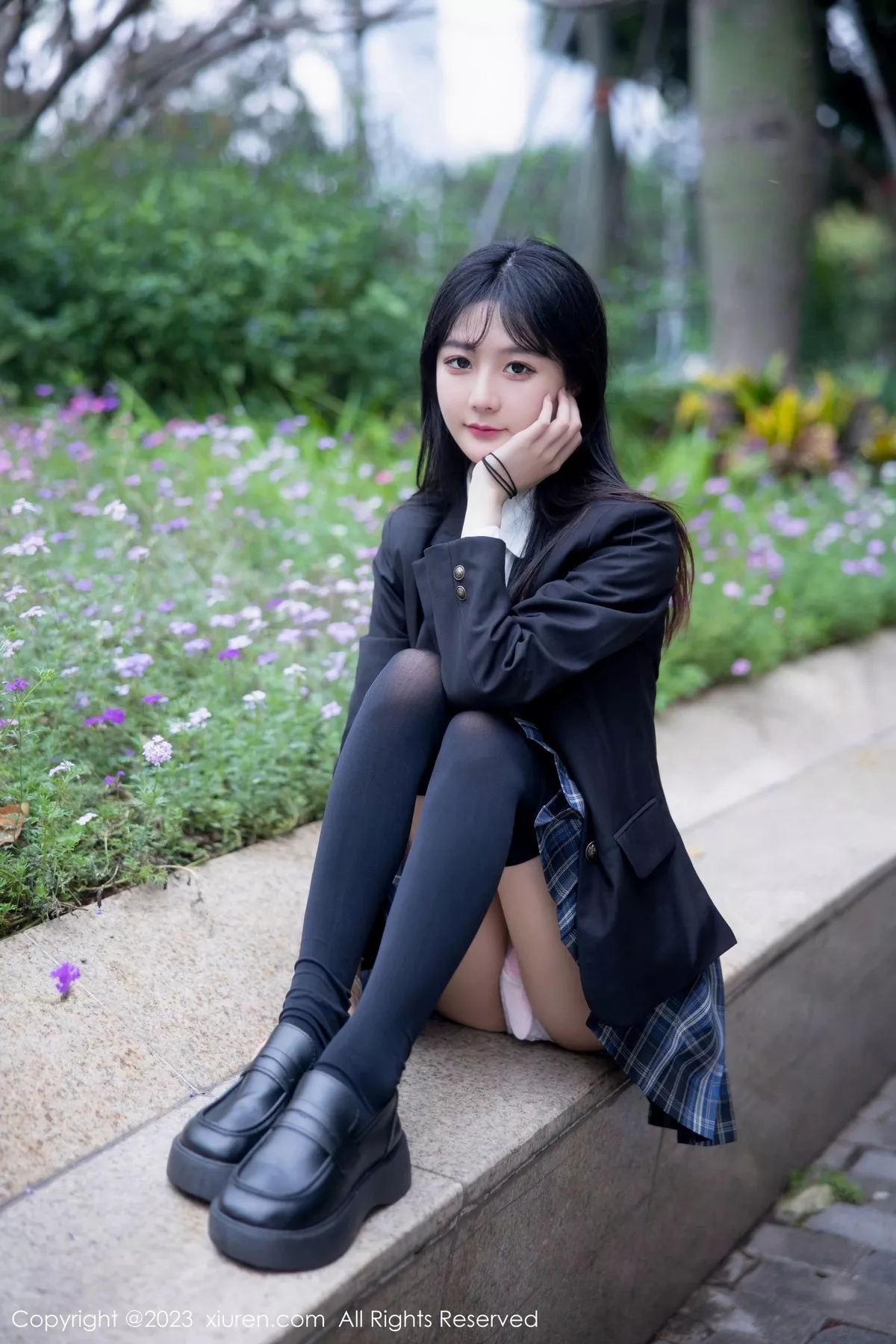 秀人集.com_[XiuRen秀人网]No.6662_模特幼幼学妹制服性感白T配格子裙露白色蕾丝内衣完美诱惑写真92P