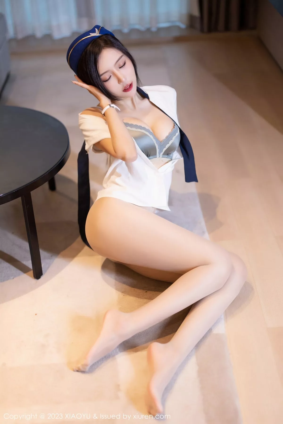 秀人集.com_[XiaoYu画语界]Vol.1012_女神王馨瑶yanni性感制服系列蓝灰内衣配超薄肉丝完美诱惑写真94P