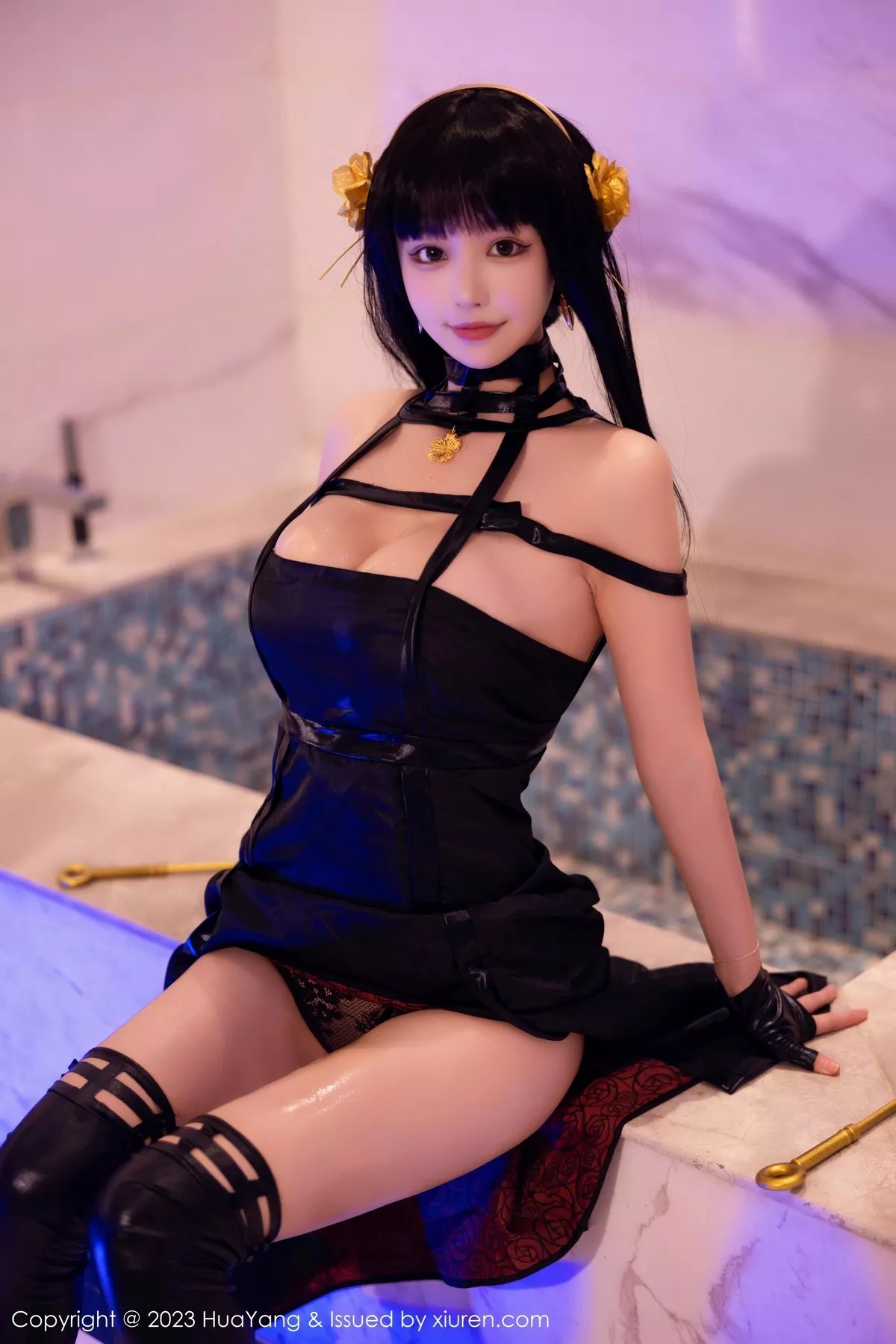 秀人集.com_[HuaYang花漾]Vol.534_女神朱可儿Flora性感黑色连衣裙配超薄黑丝秀丰满身材诱惑写真75P