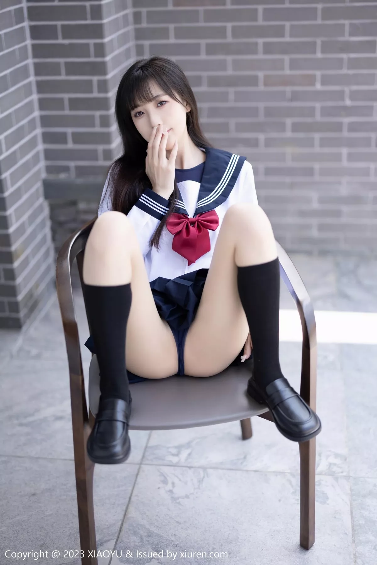 秀人集.com_[XiaoYu画语界]Vol.1045_模特林星阑脱学妹制服露性感蓝色薄纱高叉连体衣惹火诱惑写真96P