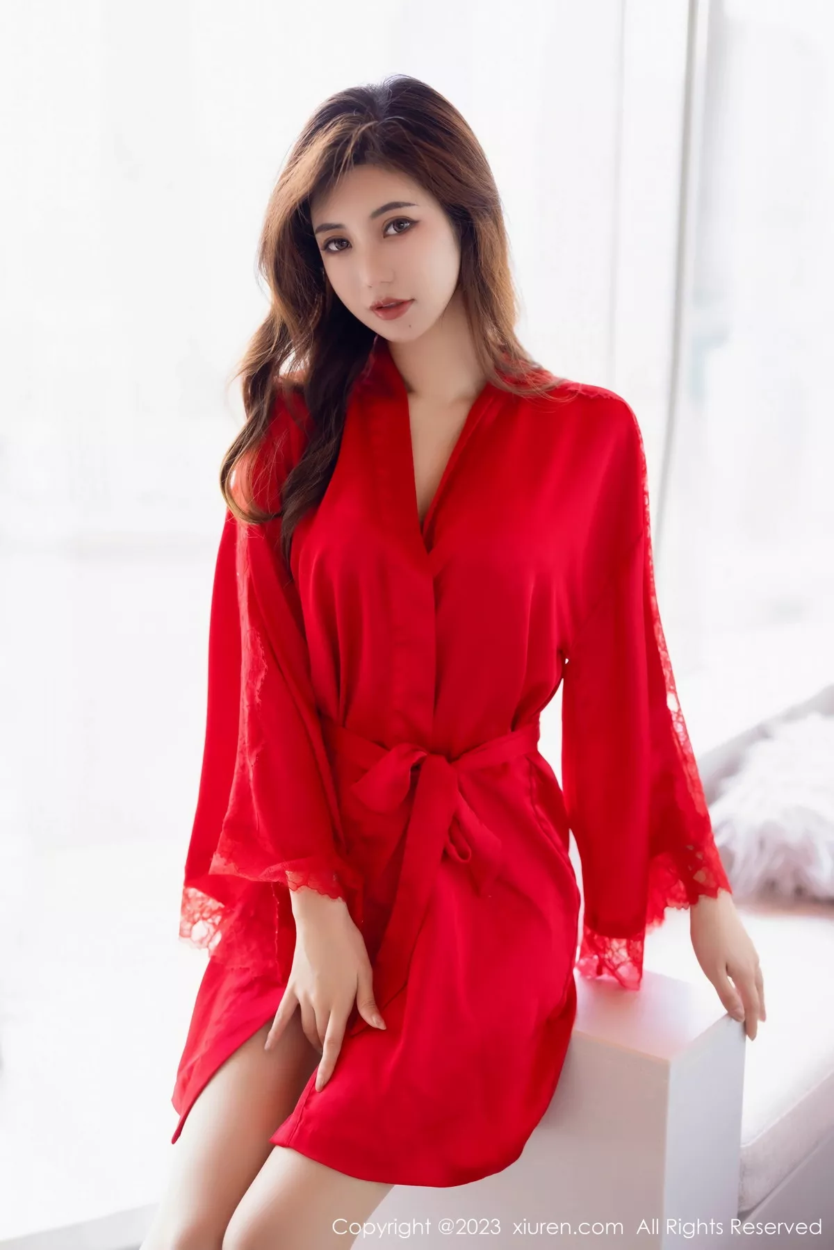 秀人集.com_[XiuRen秀人网]No.7043_女神绮里嘉ula性感红色睡裙露红色蕾丝内衣配原色丝袜诱惑写真87P