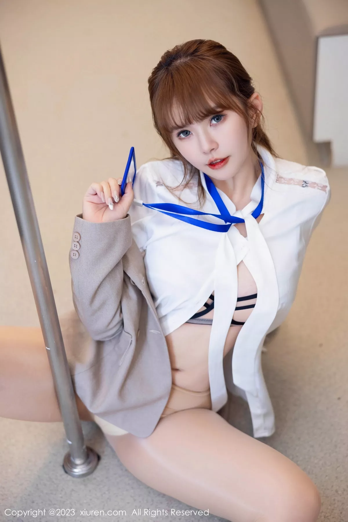 秀人集.com_[XiuRen秀人网]No.7073_模特张思允Nice性感杏色Ol职业装半脱秀丰满身材迷人诱惑写真89P