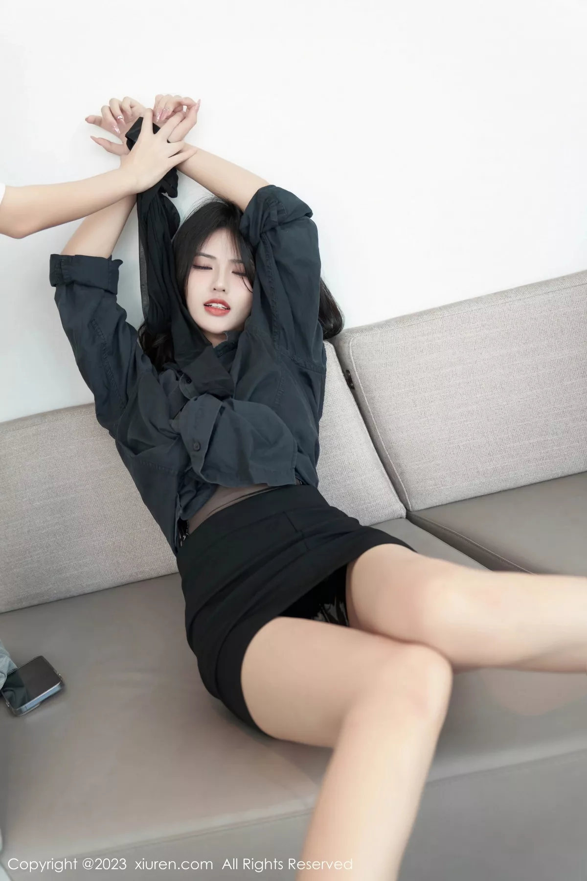 秀人集.com_[XiuRen秀人网]No.7100_模特浅浅Danny性感黑色情趣服配超薄黑丝秀丰腴身姿诱惑写真84P