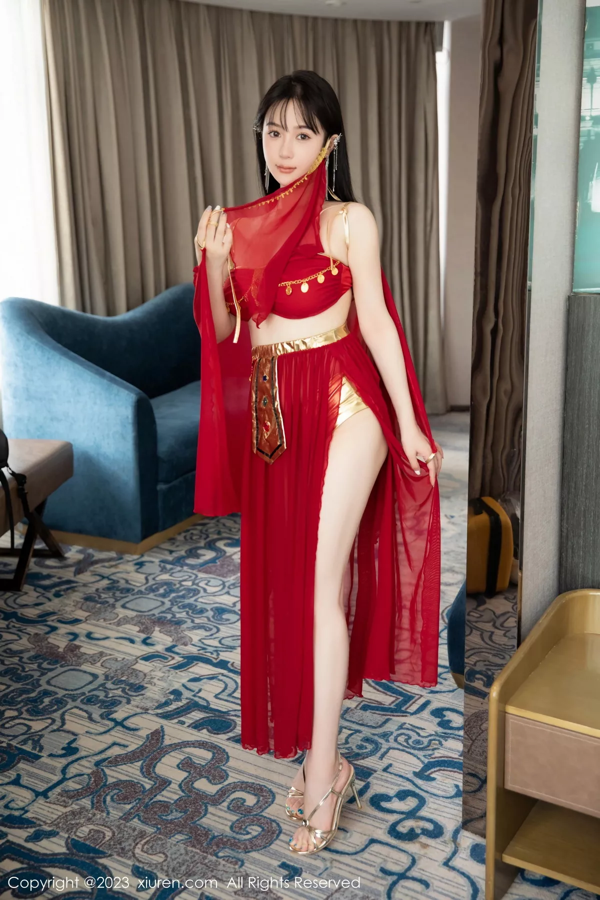 秀人集.com_[XiuRen秀人网]No.7103_模特柚琪Rich私房脱性感红色西域舞服秀曼妙身姿撩人诱惑写真74P