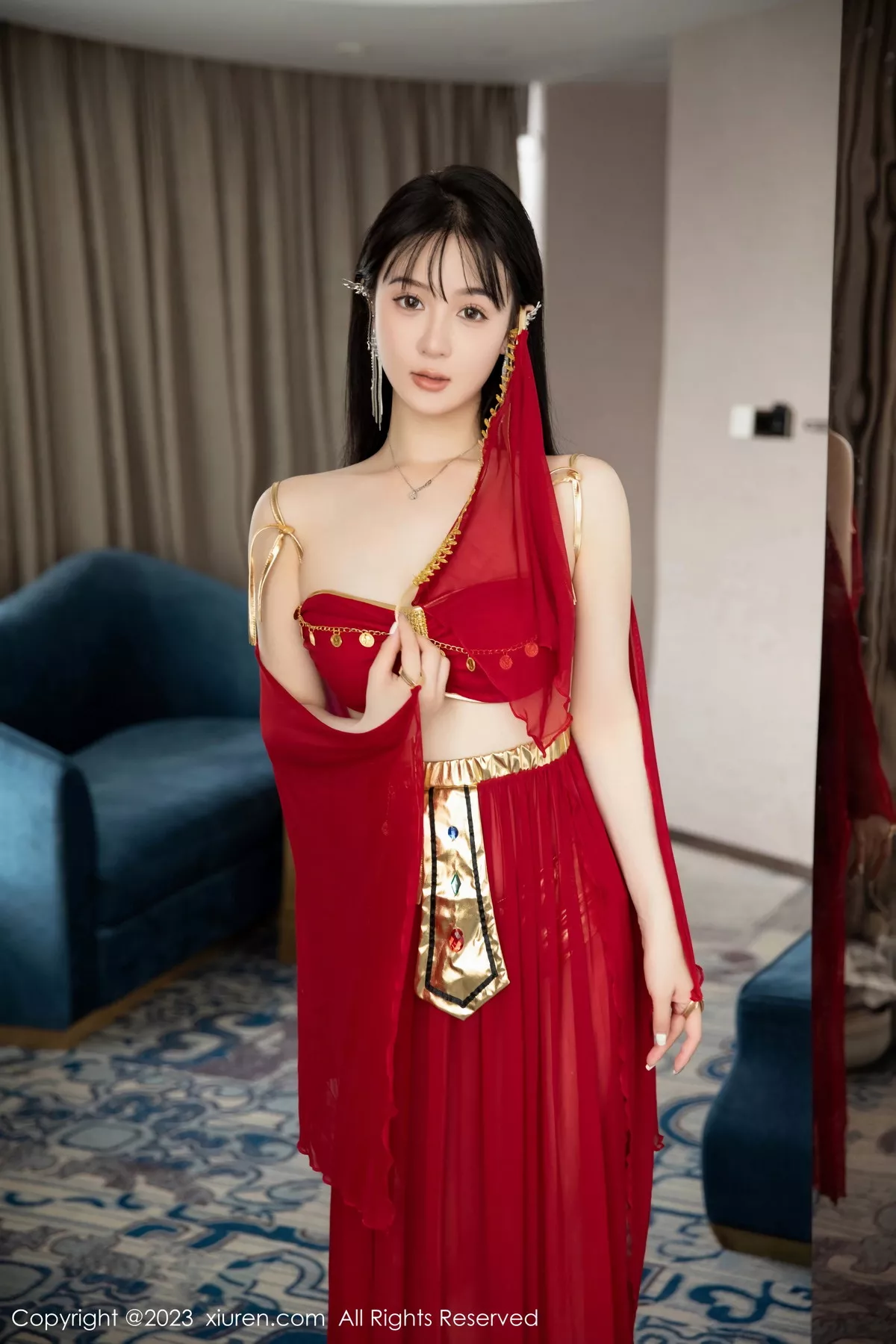 秀人集.com_[XiuRen秀人网]No.7103_模特柚琪Rich私房脱性感红色西域舞服秀曼妙身姿撩人诱惑写真74P