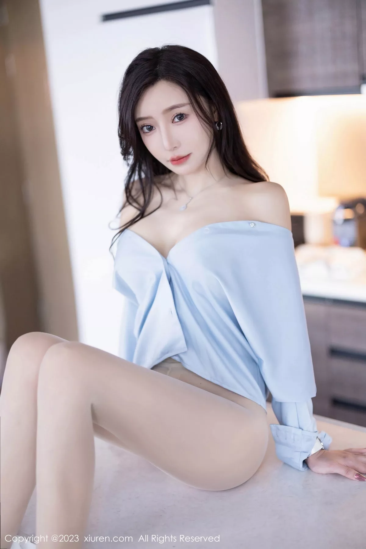 秀人集.com_[XiuRen秀人网]No.7123_女神王馨瑶yanni浅色Ol服饰露白色蕾丝内衣配超薄肉丝诱惑写真85P