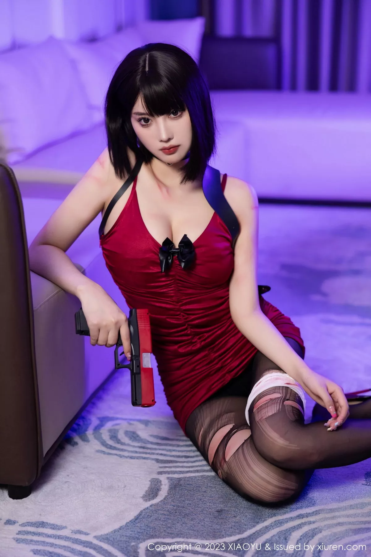 秀人集.com_[XiaoYu画语界]Vol.1075_女神杨晨晨Yome性感黑色内衣配破烂黑丝秀完美身材诱惑写真88P