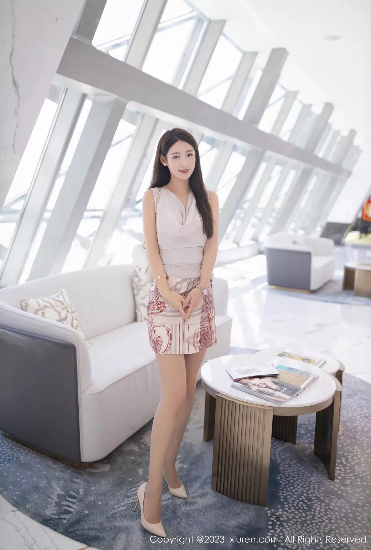 秀人集.com_[XiuRen秀人网]No.7264_模特唐安琪性感淡粉色上衣露粉色蕾丝内衣配开档肉丝诱惑写真78P