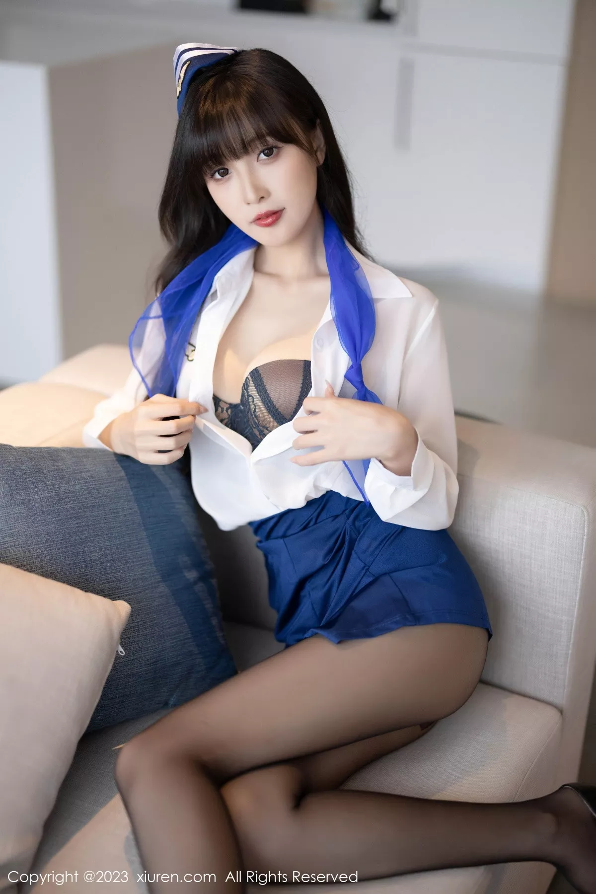 秀人集.com_[XiuRen秀人网]No.7347_模特林星阑空姐制服露蓝灰内衣配魅惑黑丝秀曼妙身姿诱惑写真83P