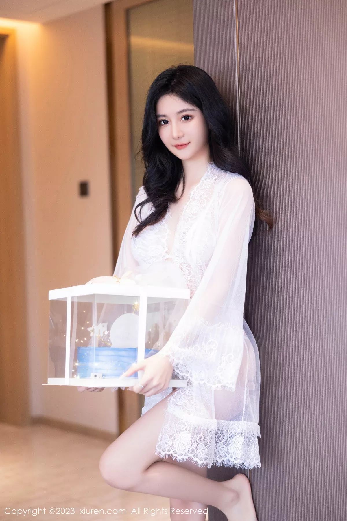 秀人集.com_[XiuRen秀人网]No.7348_模特幼幼性感白色网纱服饰露白色蕾丝内衣秀完美身材诱惑写真80P