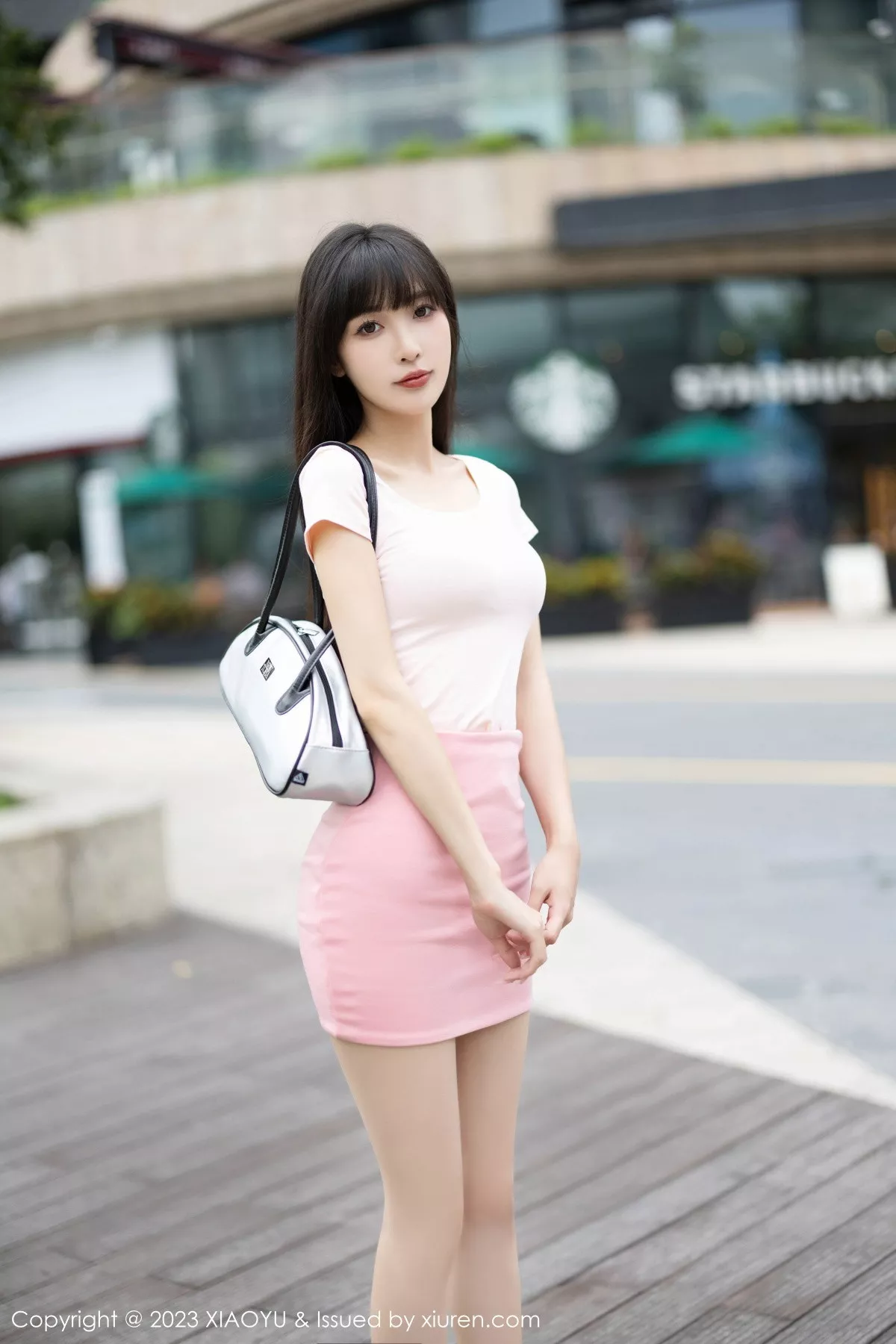 秀人集.com_[XiaoYu画语界]Vol.1112_模特林星阑浅粉色上衣配粉短裙露性感内衣配开档肉丝诱惑写真83P