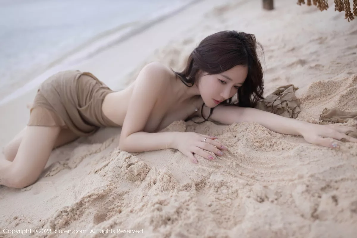 秀人集.com_[XiuRen秀人网]No.7288_模特鱼子酱Fish沙滩场景性感咖啡色连衣裙秀曼妙身姿诱惑写真77P