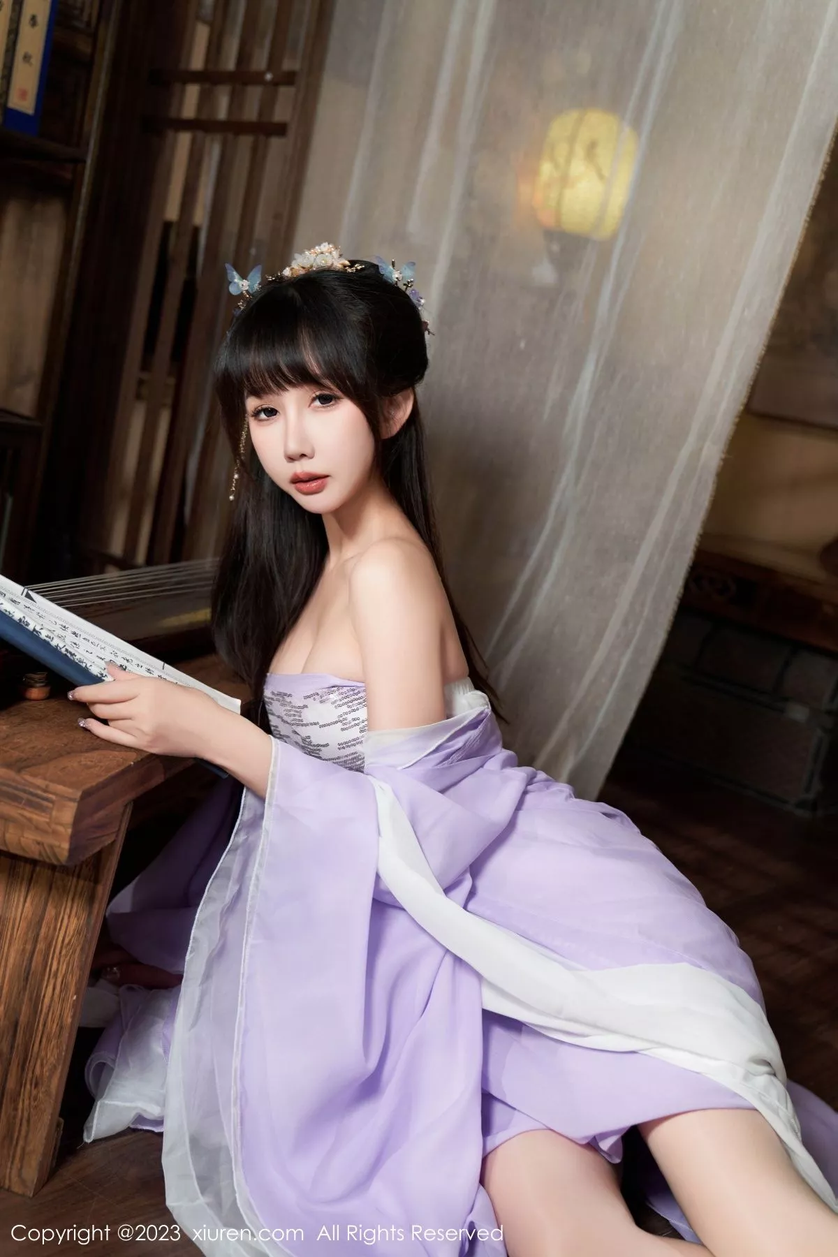 秀人集.com_[XiuRen秀人网]No.7442_模特波巧酱性感紫色薄纱情趣服配超薄肉丝秀完美身材诱惑写真85P