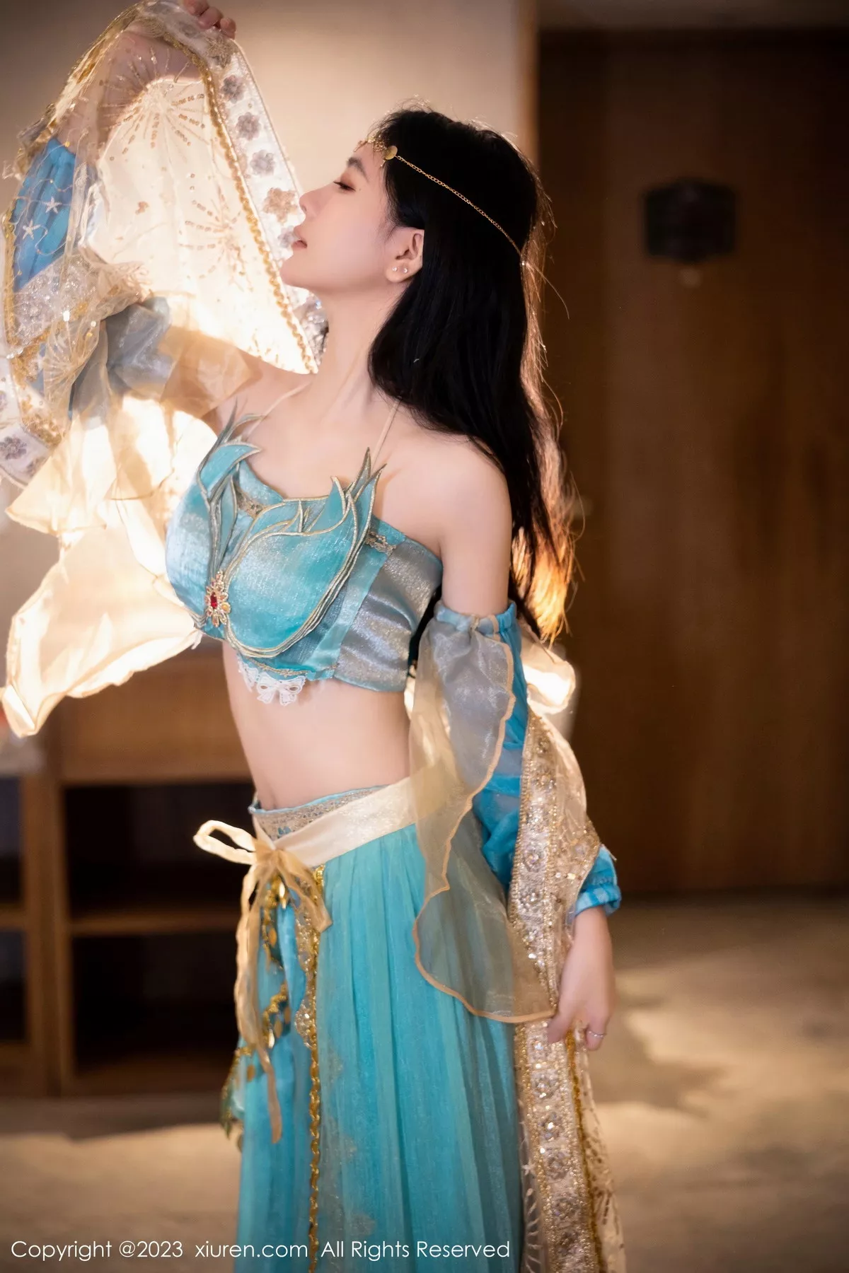 秀人集.com_[XiuRen秀人网]No.7469_模特幼幼性感蓝色西域舞娘短裙露黑色内裤秀白嫩美腿诱惑写真82P