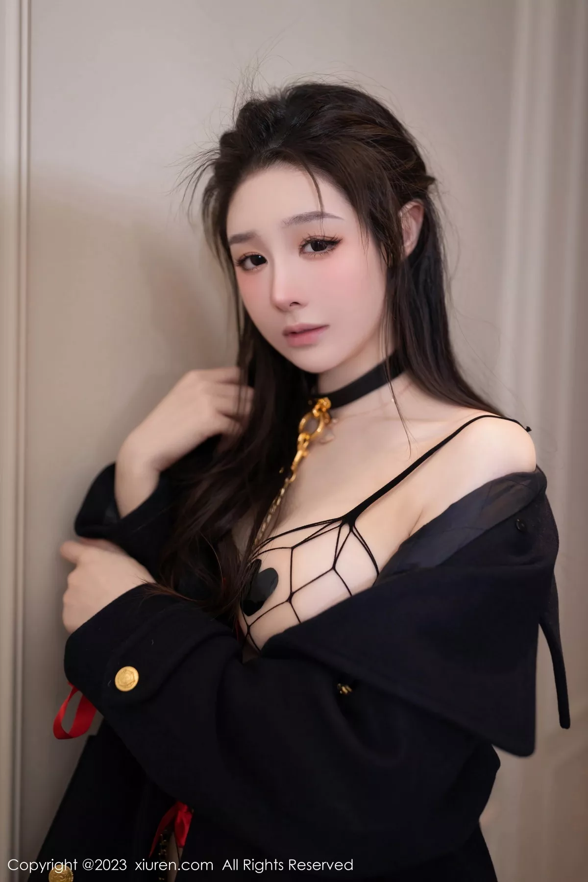 秀人集.com_[XiuRen秀人网]No.7474_模特小逗逗捆绑主题性感黑色网格情趣服配黑丝袜撩人诱惑写真78P