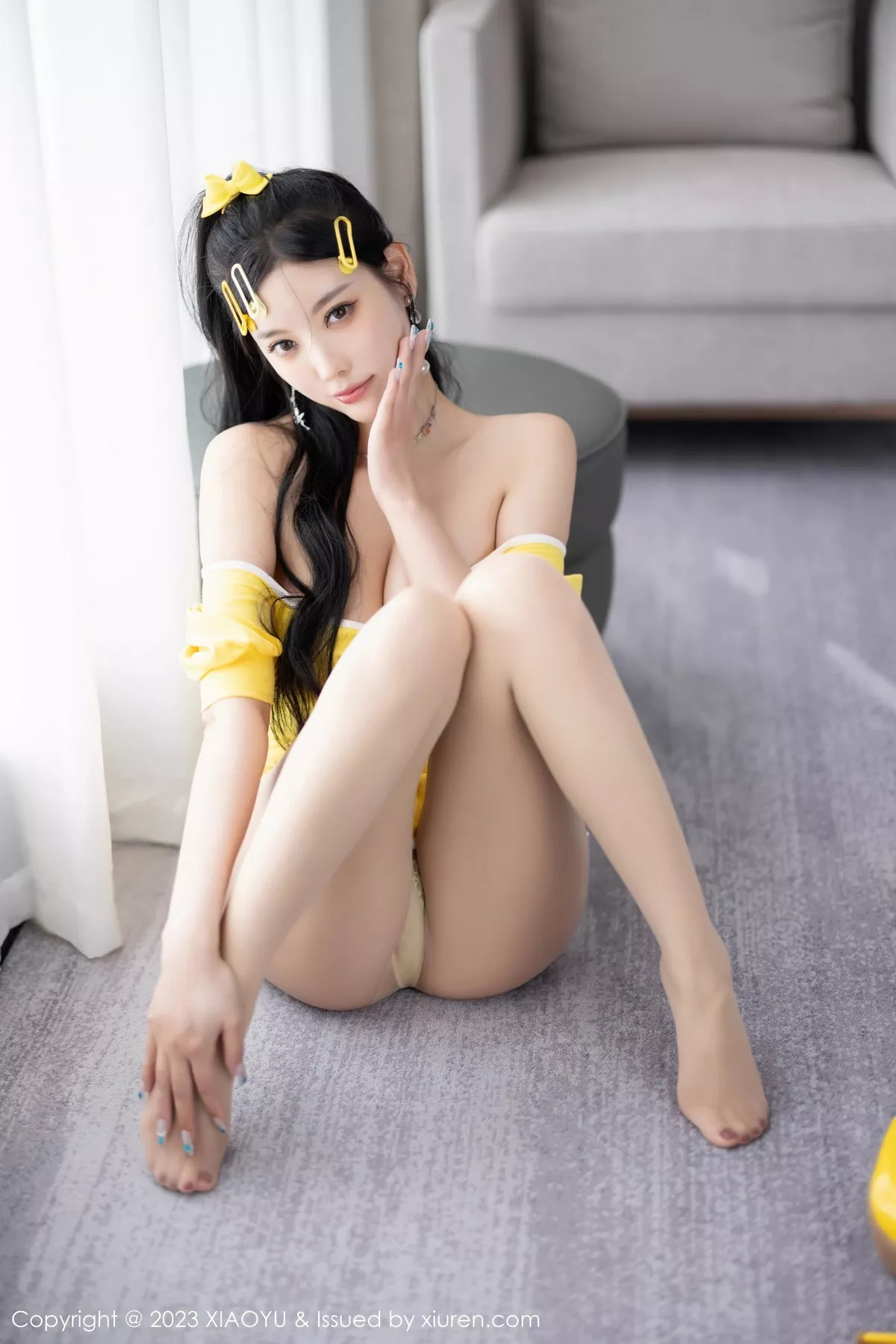 秀人集.com_[XiaoYu画语界]Vol.1126_女神杨晨晨Yome性感黄色连衣短裙配白丝袜秀丰腴身材诱惑写真90P