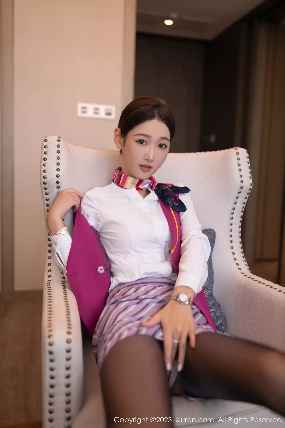 秀人集.com_[XiuRen秀人网]No.7405_模特唐安琪空姐制服露粉色内衣配超薄黑丝秀曼妙身姿诱惑写真77P