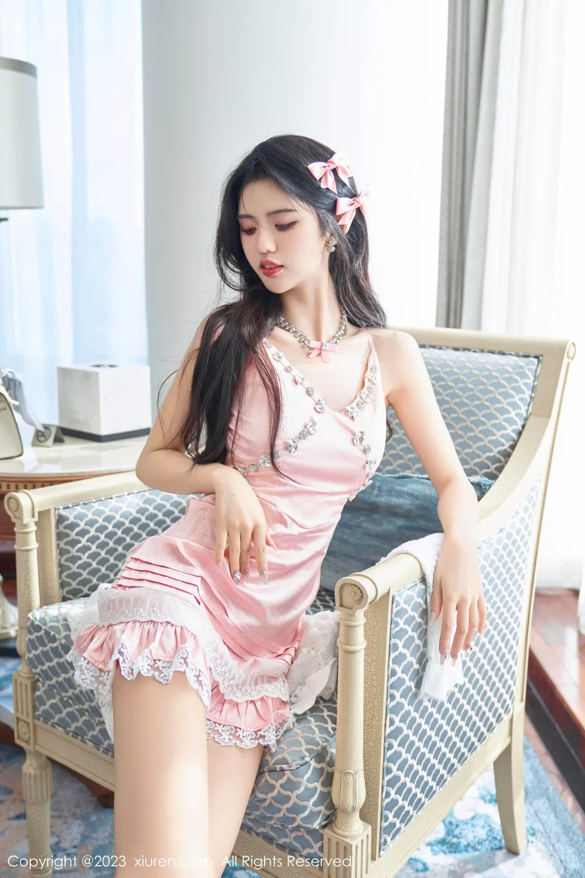 秀人集.com_[XiuRen秀人网]No.7595_模特浅浅Danny性感粉色连衣短裙半脱秀丰腴身姿撩人诱惑写真102P