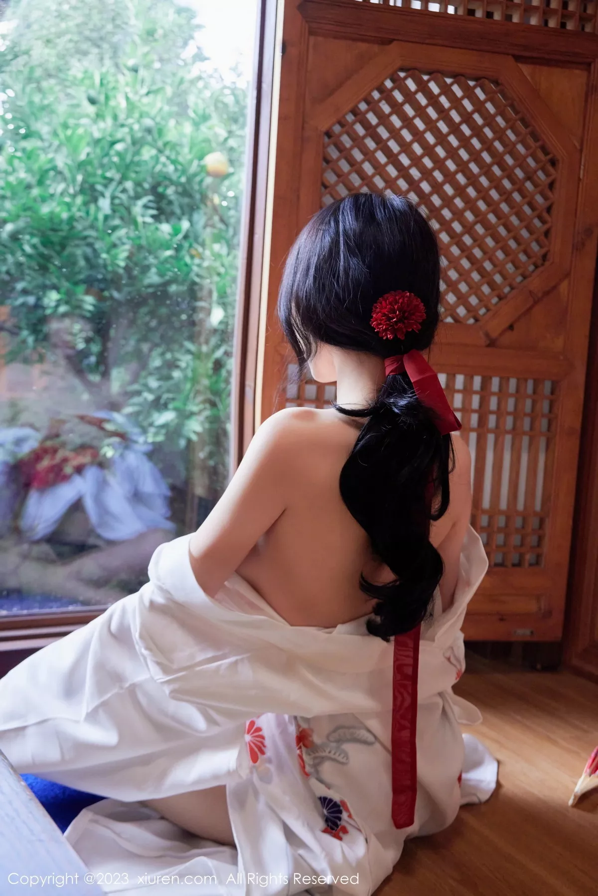 秀人集.com_[XiuRen秀人网]No.7610_模特玥儿玥er性感白色日式和服配开档肉丝秀完美身材诱惑写真60P