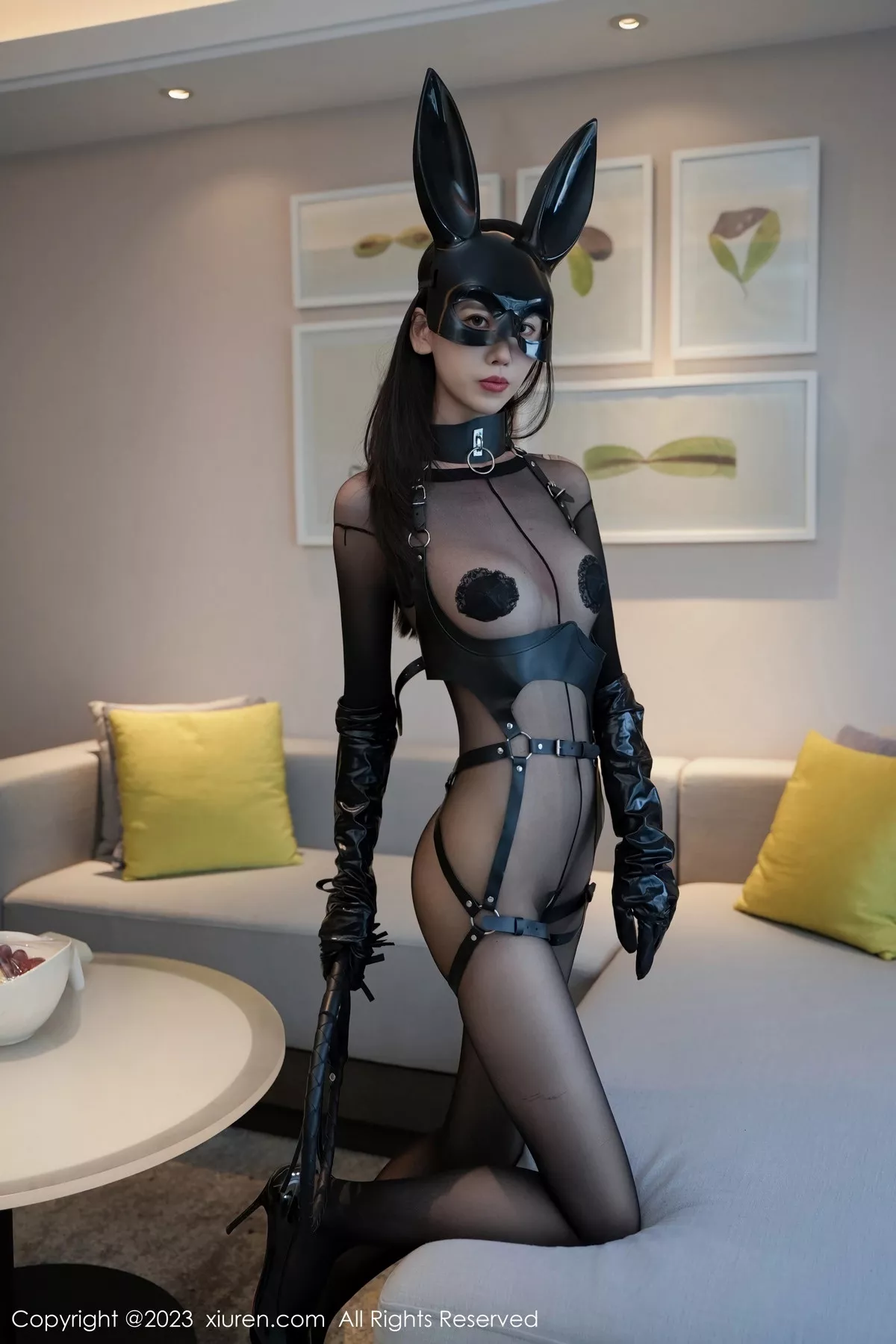 秀人集.com_[XiuRen秀人网]No.7618_模特章芃芃兔女郎装扮性感黑色网纱连体衣秀曼妙身姿诱惑写真91P