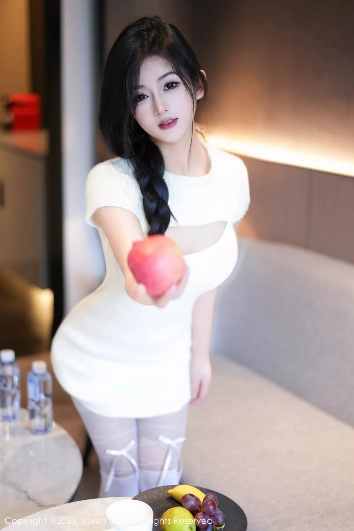 秀人集.com_[XiuRen秀人网]No.7542_模特小逗逗性感黑色OL装露蓝灰色蕾丝内衣配超薄黑丝诱惑写真78P