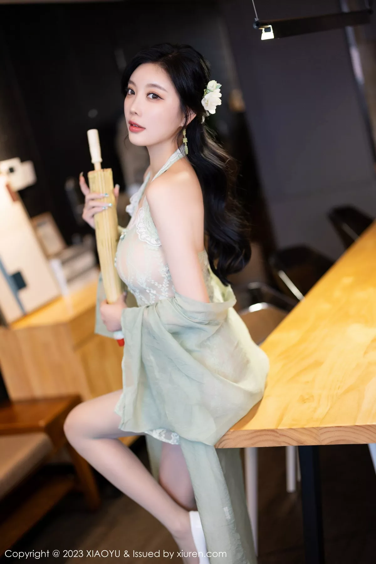 秀人集.com_[XiaoYu画语界]Vol.1143_女神杨晨晨性感淡绿薄纱短裙露绿灰色蕾丝情趣服完美诱惑写真93P